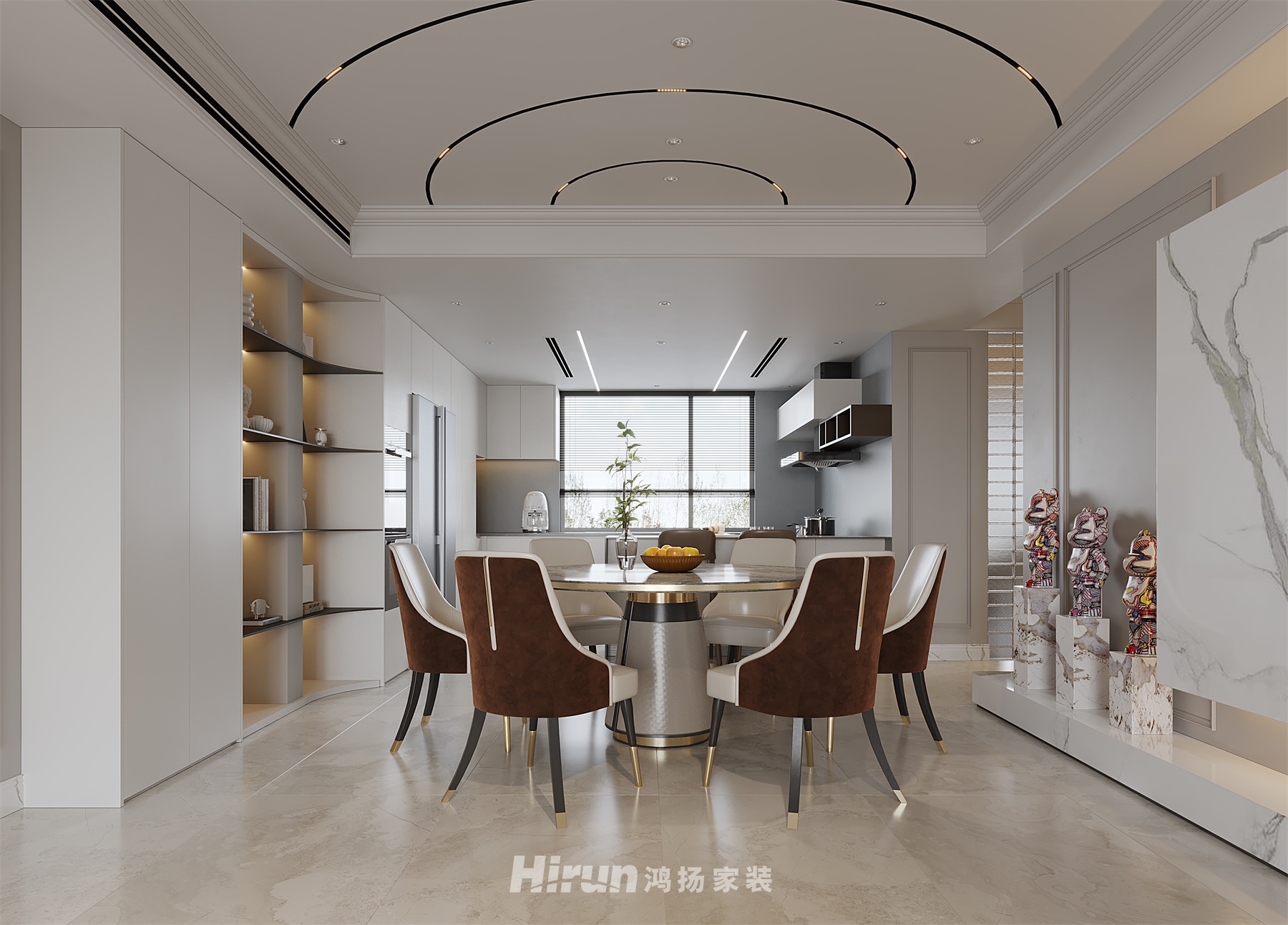 西山匯景245㎡優雅繽紛四居室 裝修案例效果圖-2