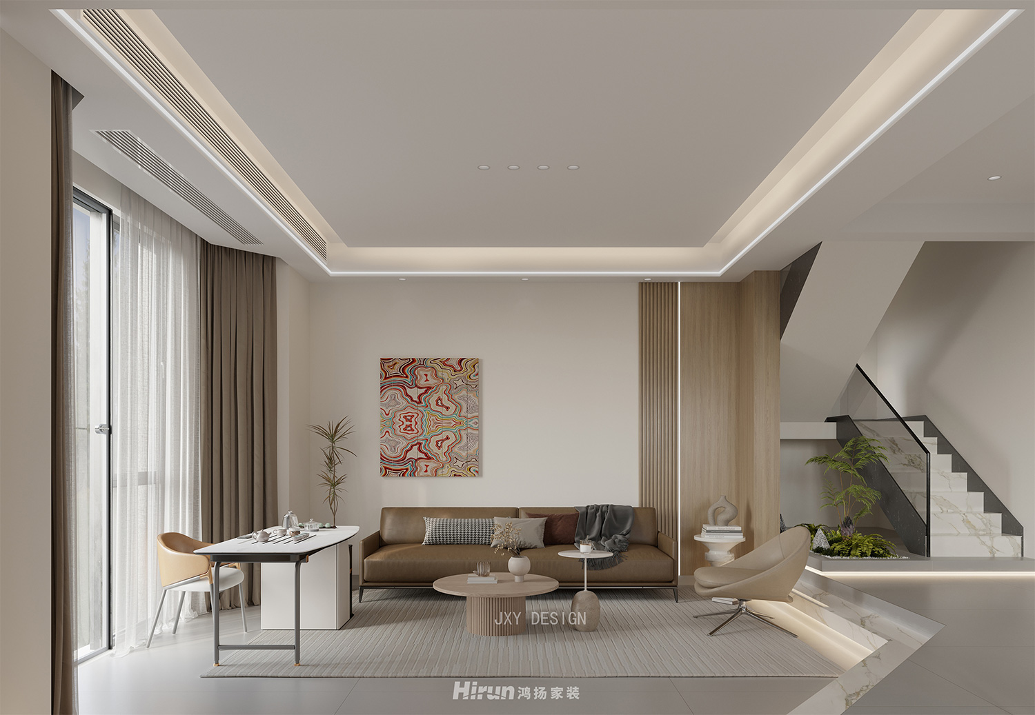 保利金香檳320㎡北歐之光別墅 裝修案例效果圖-6