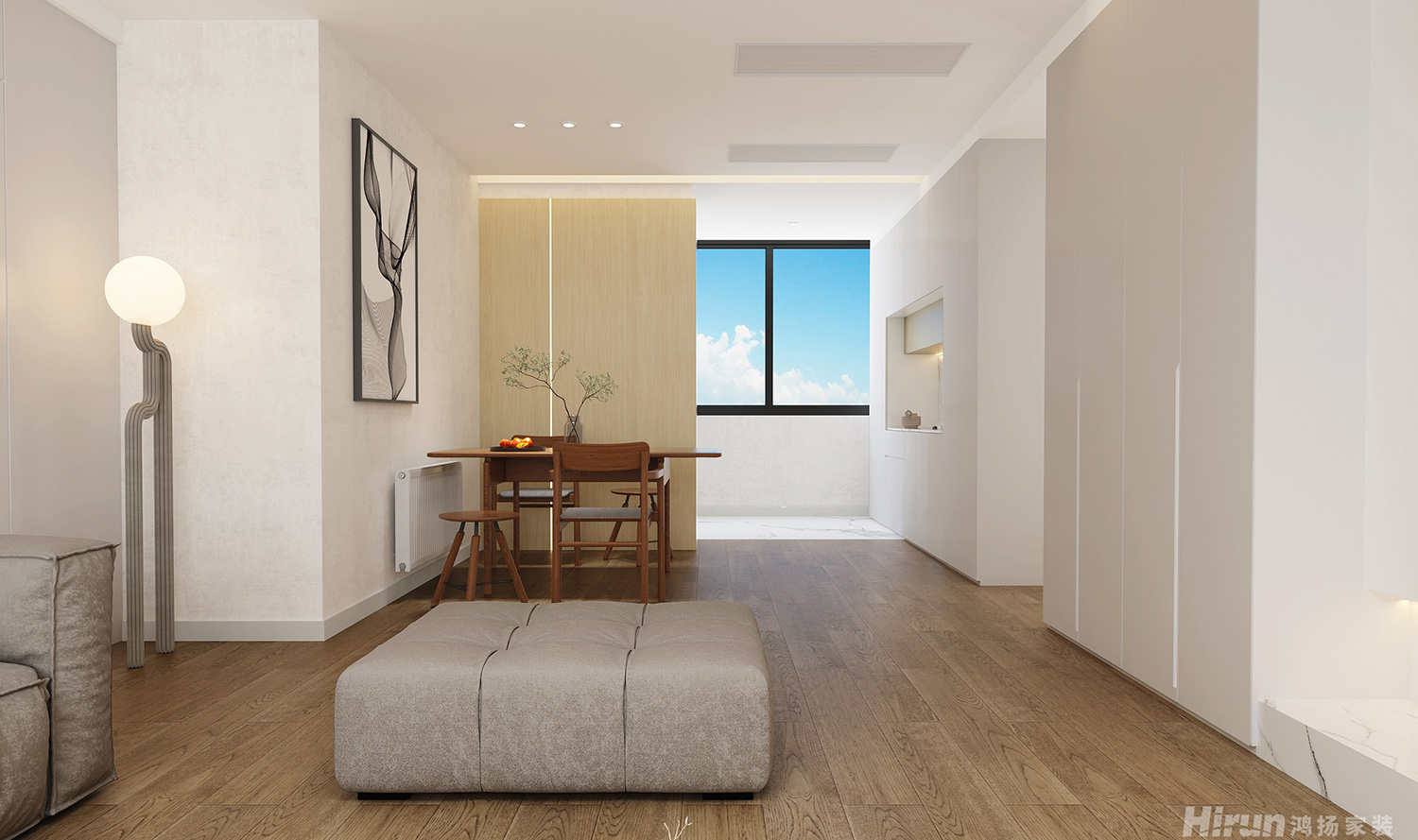 美麗瀟湘90㎡北歐之光三居室 裝修案例效果圖-4