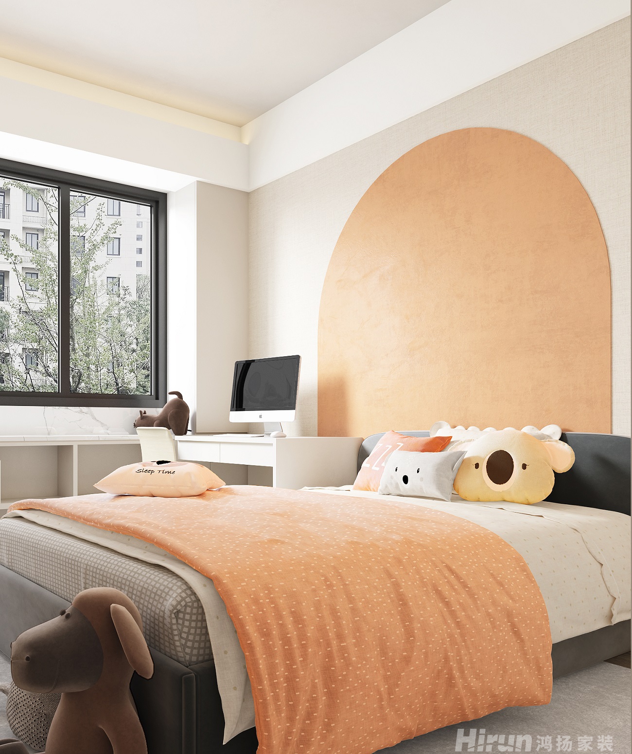 美麗瀟湘90㎡北歐之光三居室 裝修案例效果圖-7