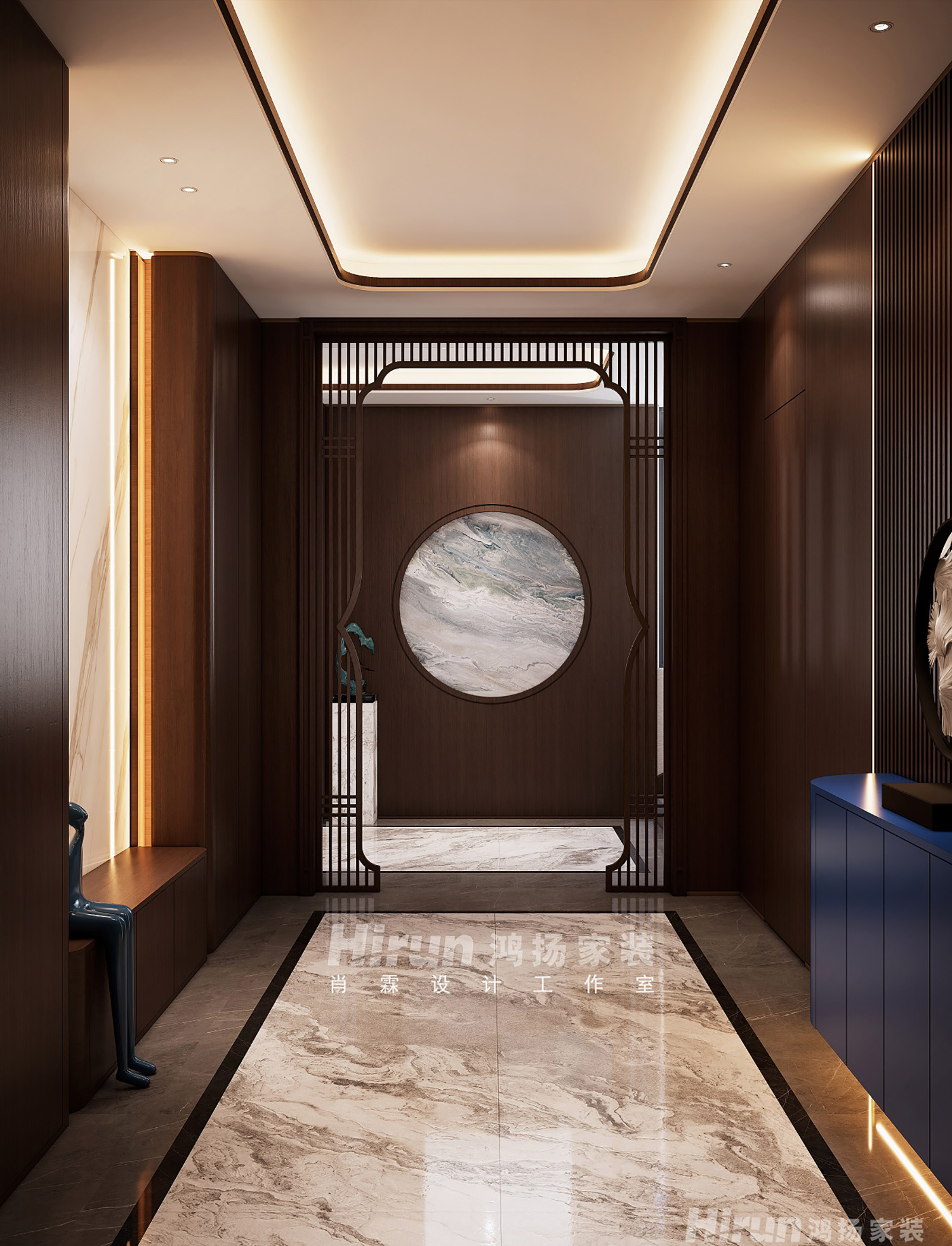 中央小鎮(zhèn)300㎡復(fù)合寫意別墅 裝修案例效果圖-9