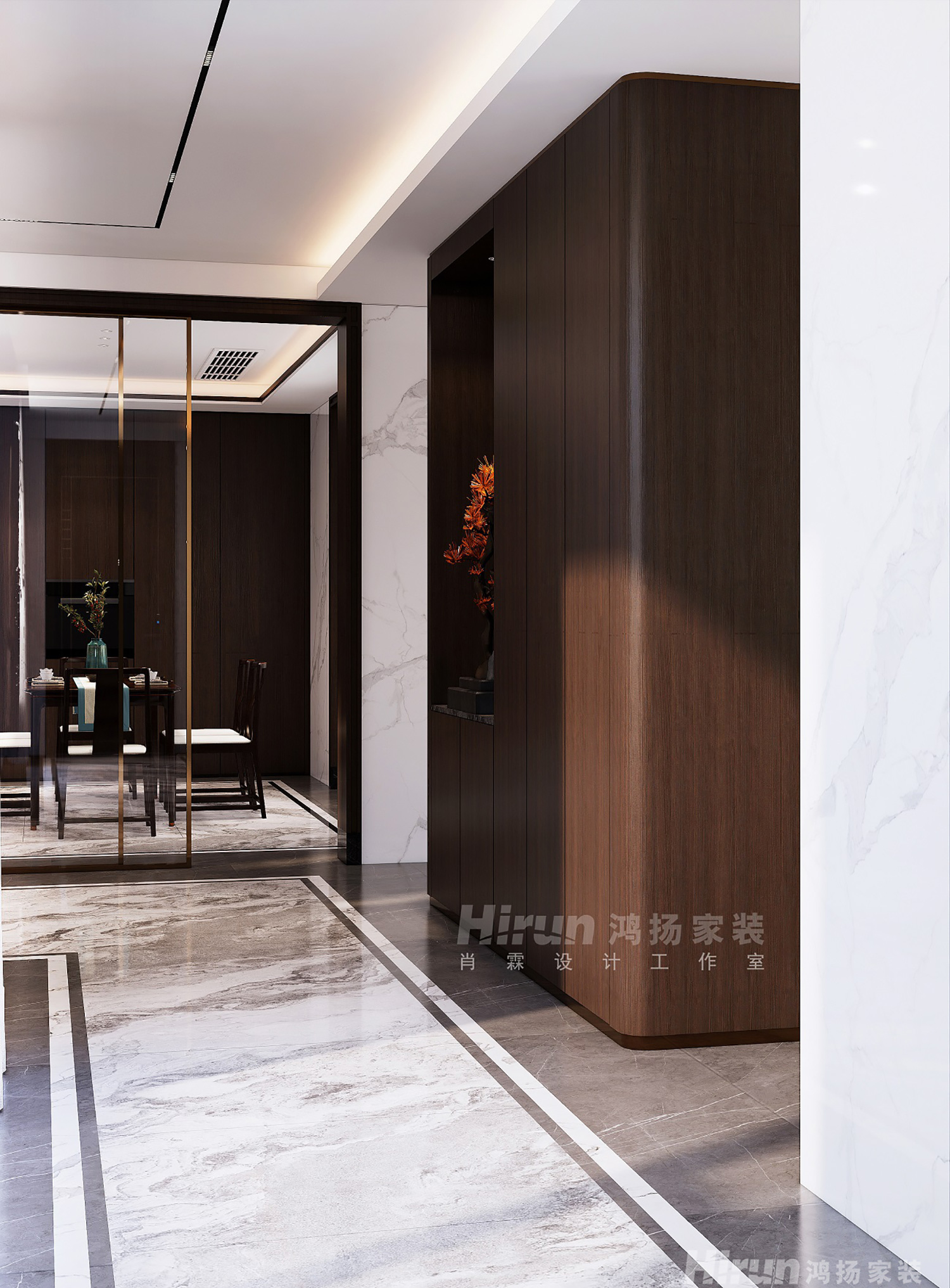 中央小鎮(zhèn)300㎡復(fù)合寫意別墅 裝修案例效果圖-7