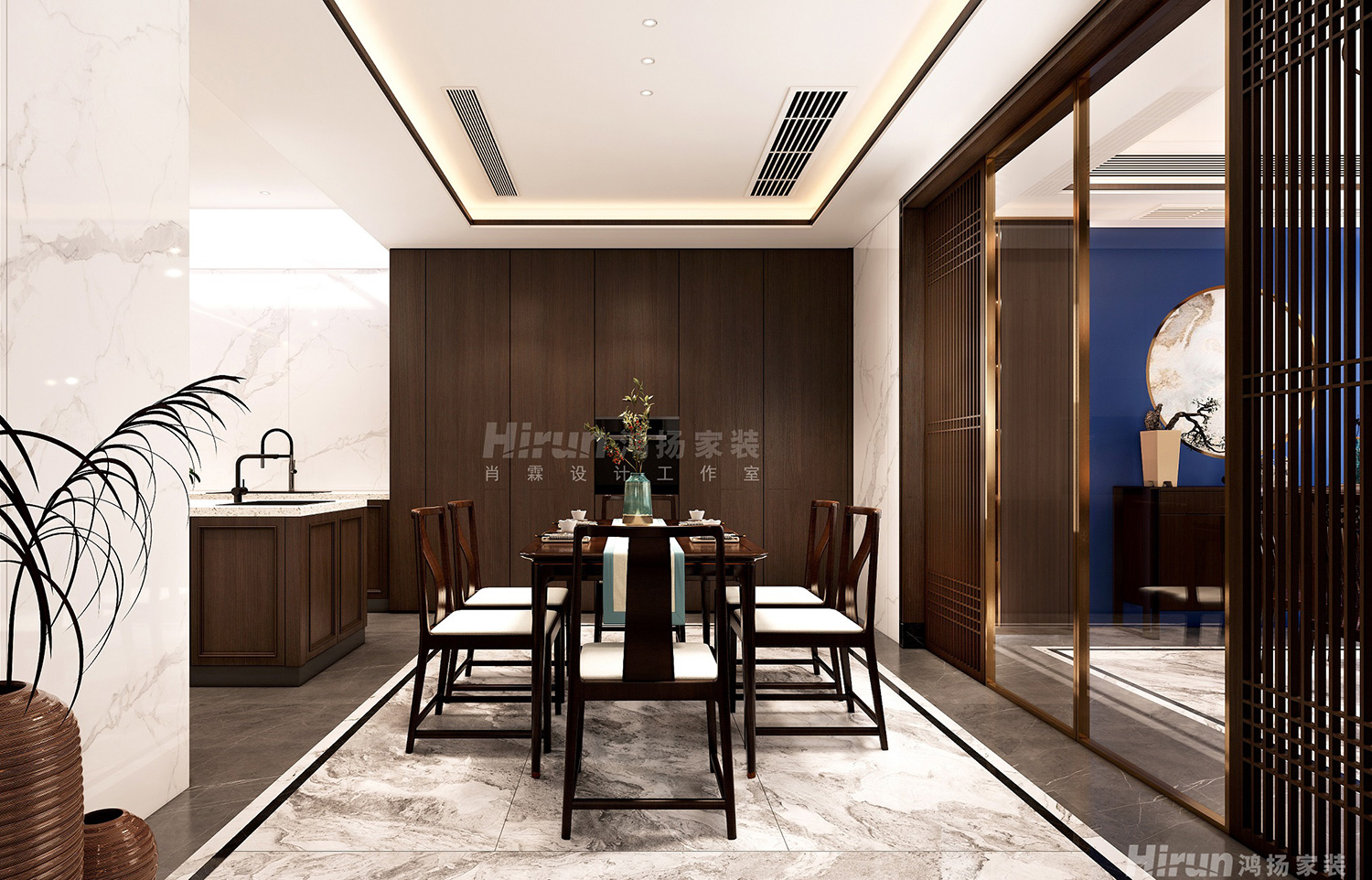 中央小鎮(zhèn)300㎡復(fù)合寫意別墅 裝修案例效果圖-8