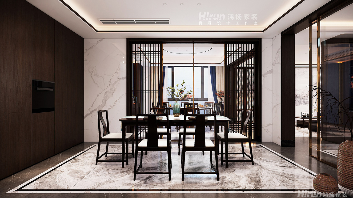 中央小鎮(zhèn)300㎡復(fù)合寫意別墅 裝修案例效果圖-6