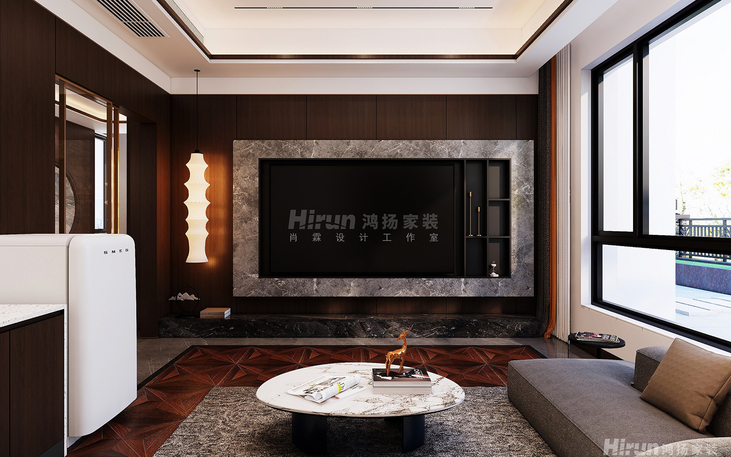 中央小鎮(zhèn)300㎡復(fù)合寫意別墅 裝修案例效果圖-15