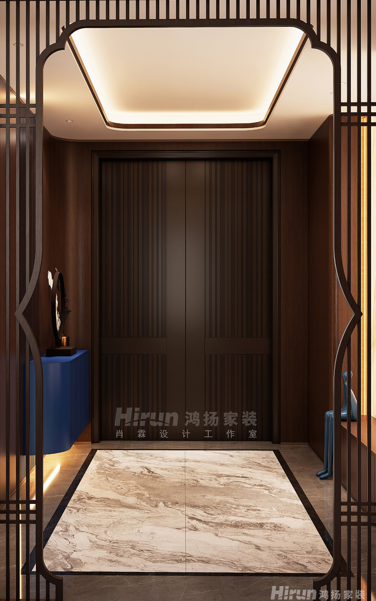 中央小鎮(zhèn)300㎡復(fù)合寫意別墅 裝修案例效果圖-17