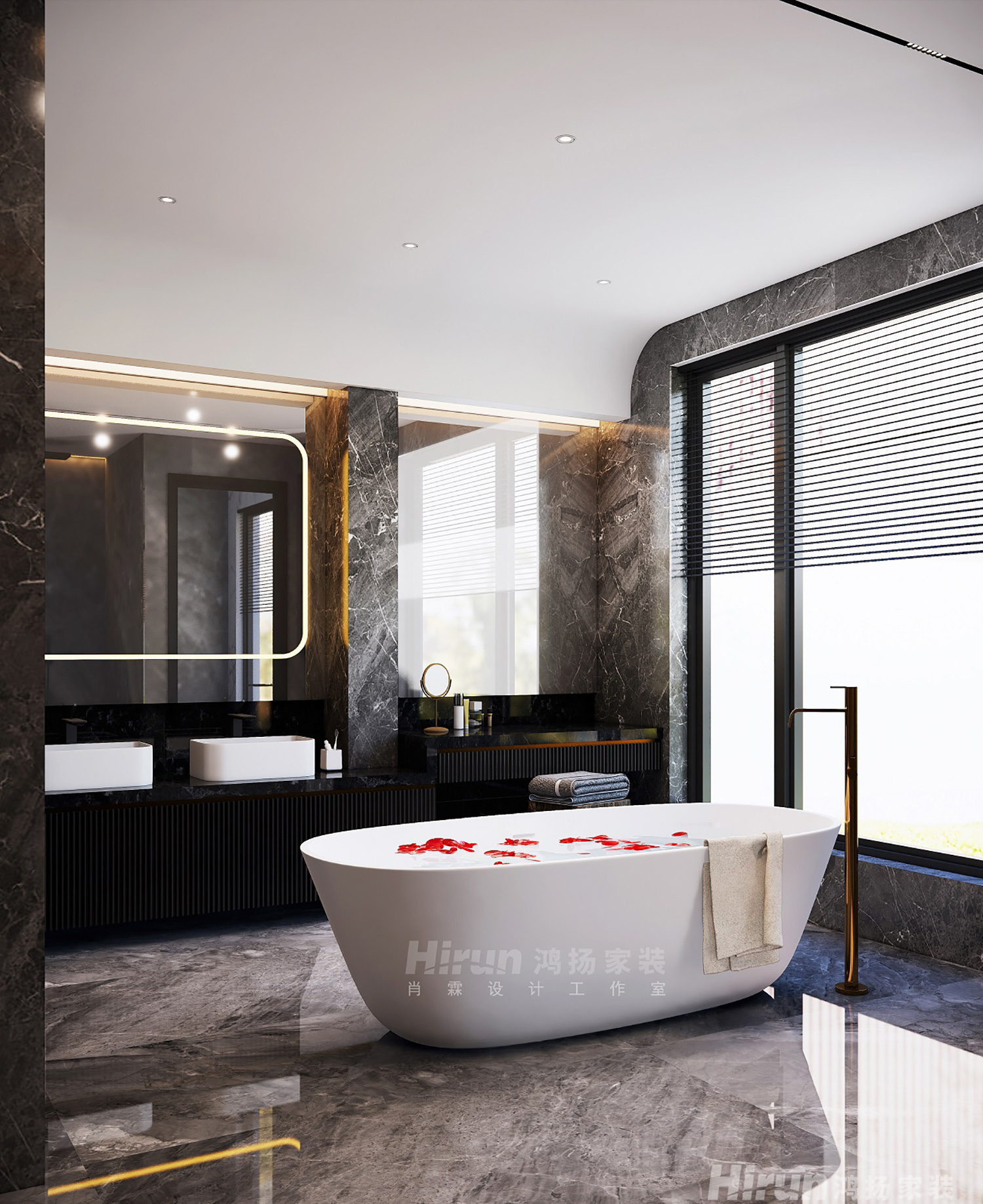 中央小鎮(zhèn)300㎡復(fù)合寫意別墅 裝修案例效果圖-24