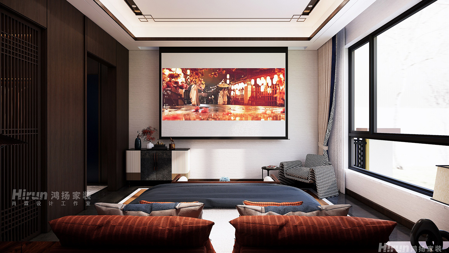 中央小鎮(zhèn)300㎡復(fù)合寫意別墅 裝修案例效果圖-25