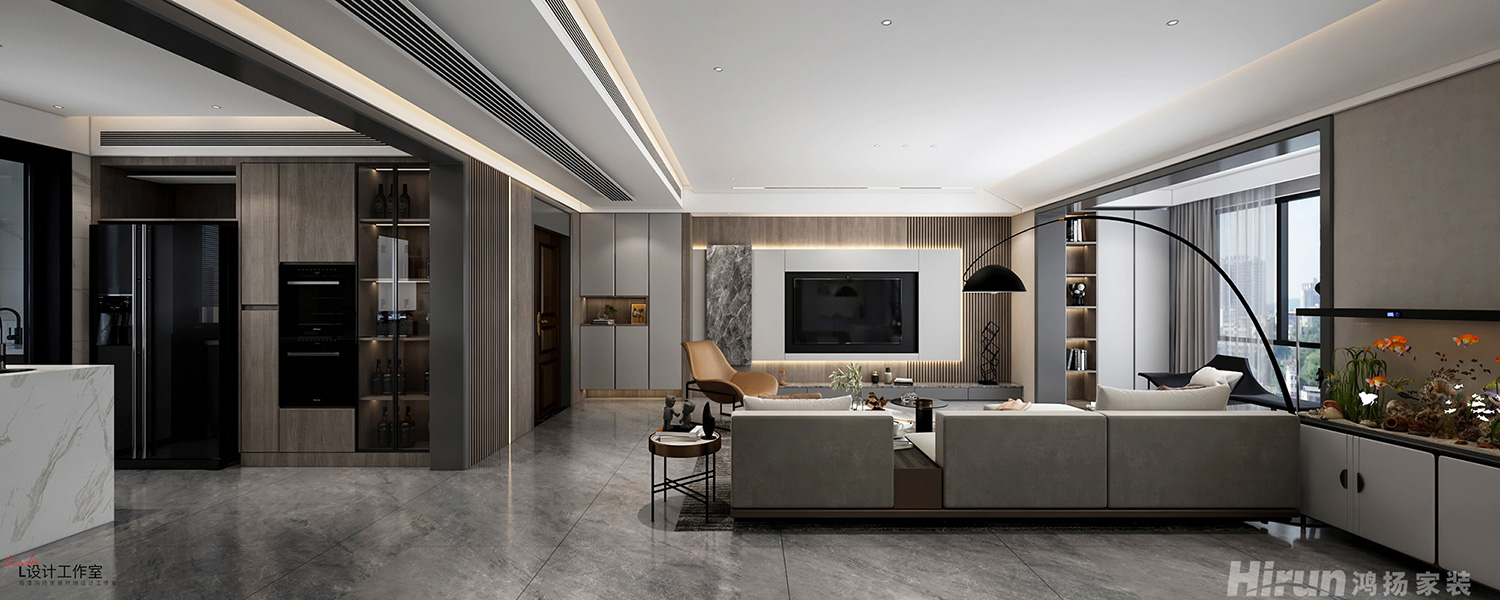 天元美居樂瓏庭145㎡雅致現代三居室 裝修案例效果圖-4