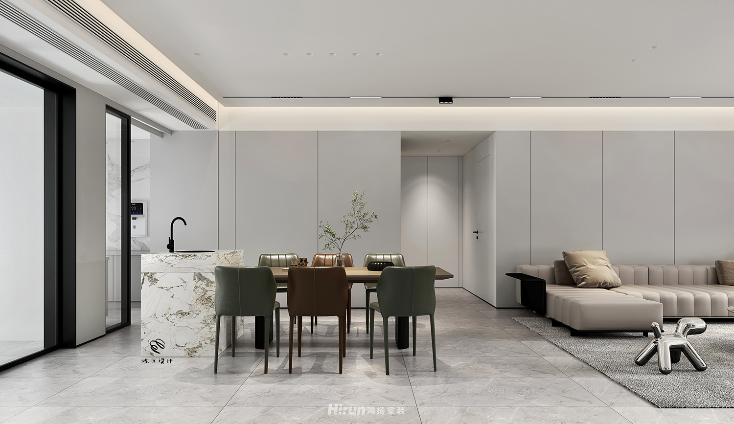 招商雍山湖194㎡雅致現(xiàn)代大平層 裝修案例效果圖-4