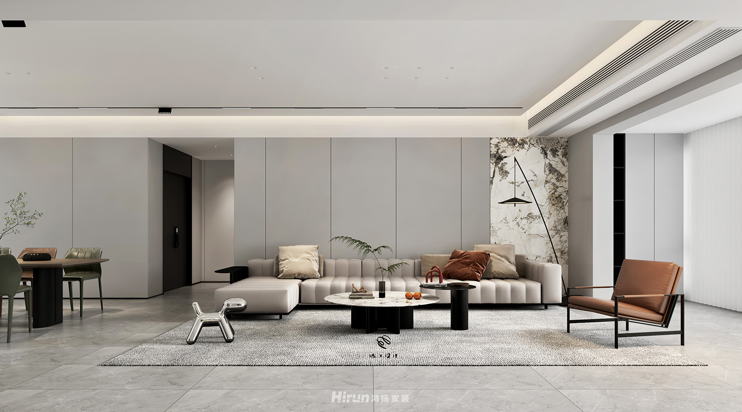 招商雍山湖194㎡雅致現(xiàn)代大平層 裝修案例效果圖-3