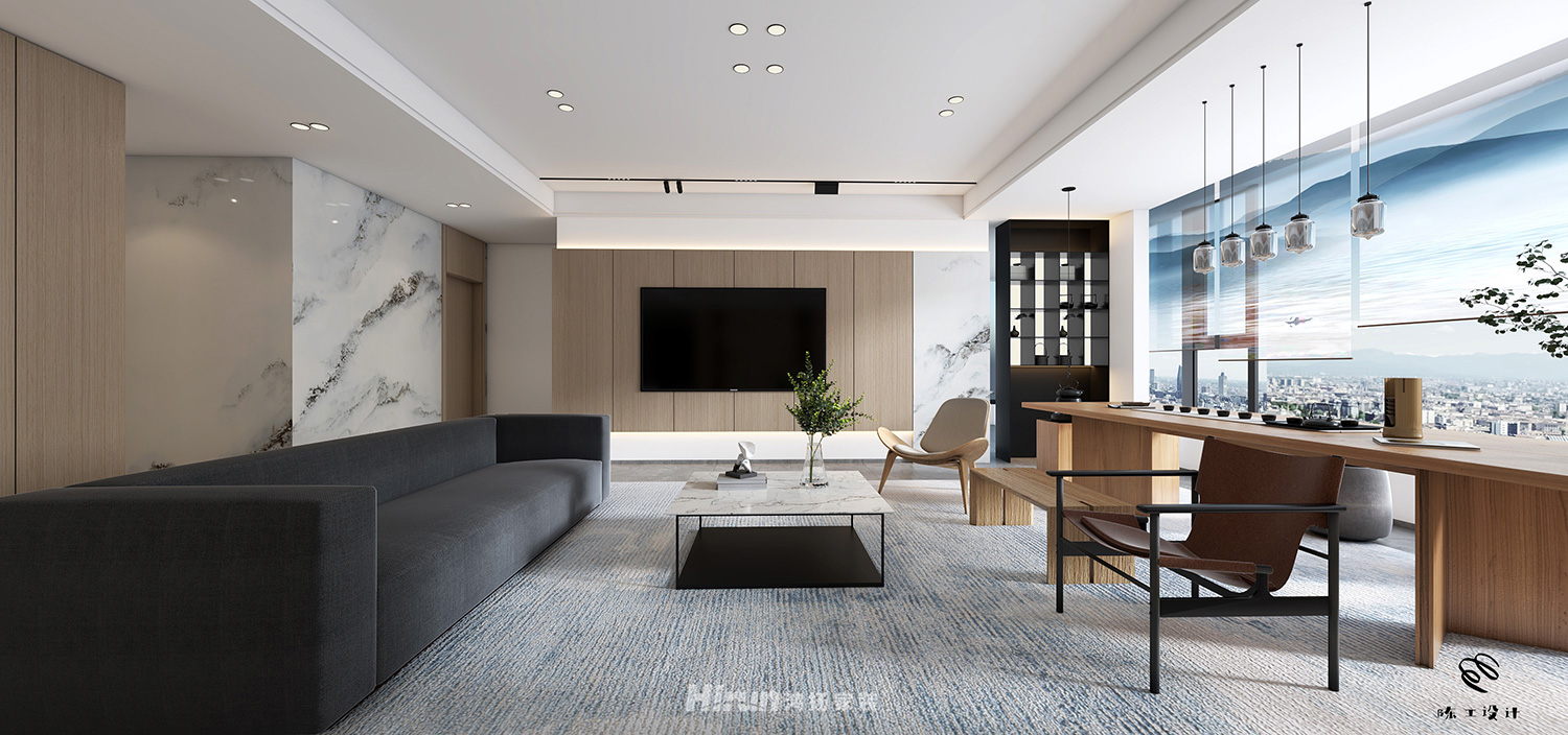 萬象公園195㎡意境東方大平層 裝修案例效果圖-5