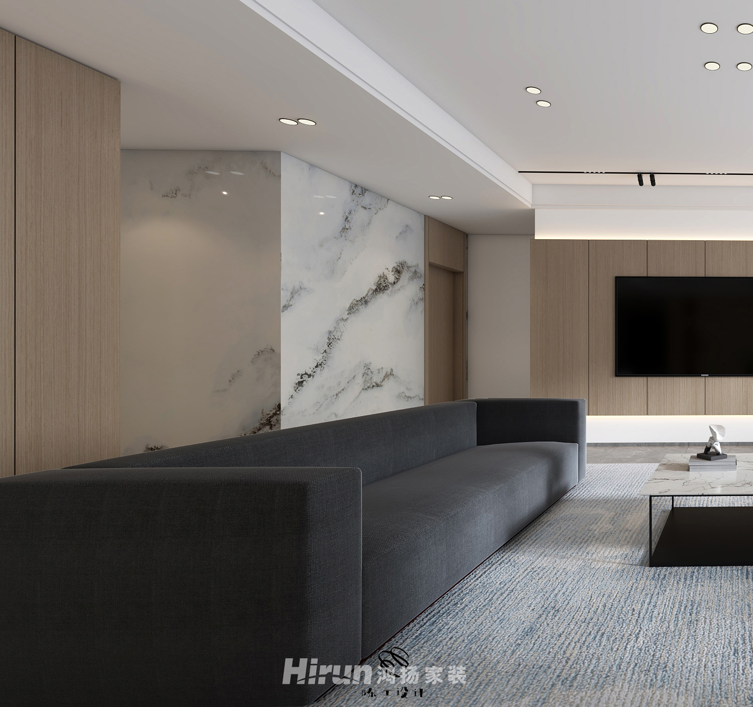 萬象公園195㎡意境東方大平層 裝修案例效果圖-3