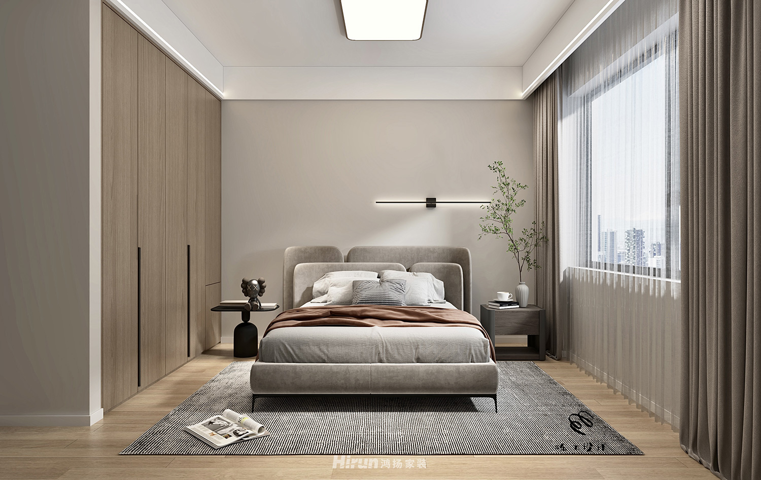 萬象公園179.75㎡雅致現(xiàn)代大平層 裝修案例效果圖-3