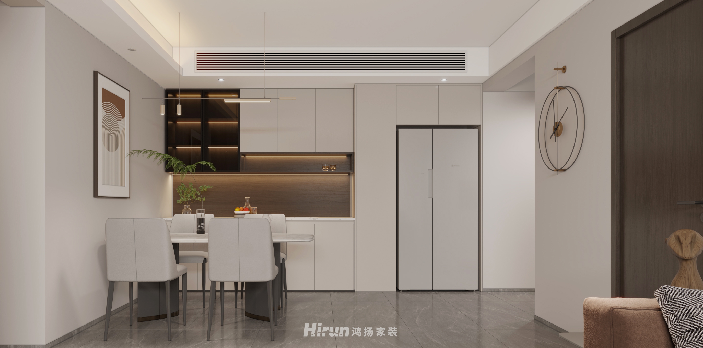 八方小區120㎡北歐之光三居室 裝修案例效果圖-1