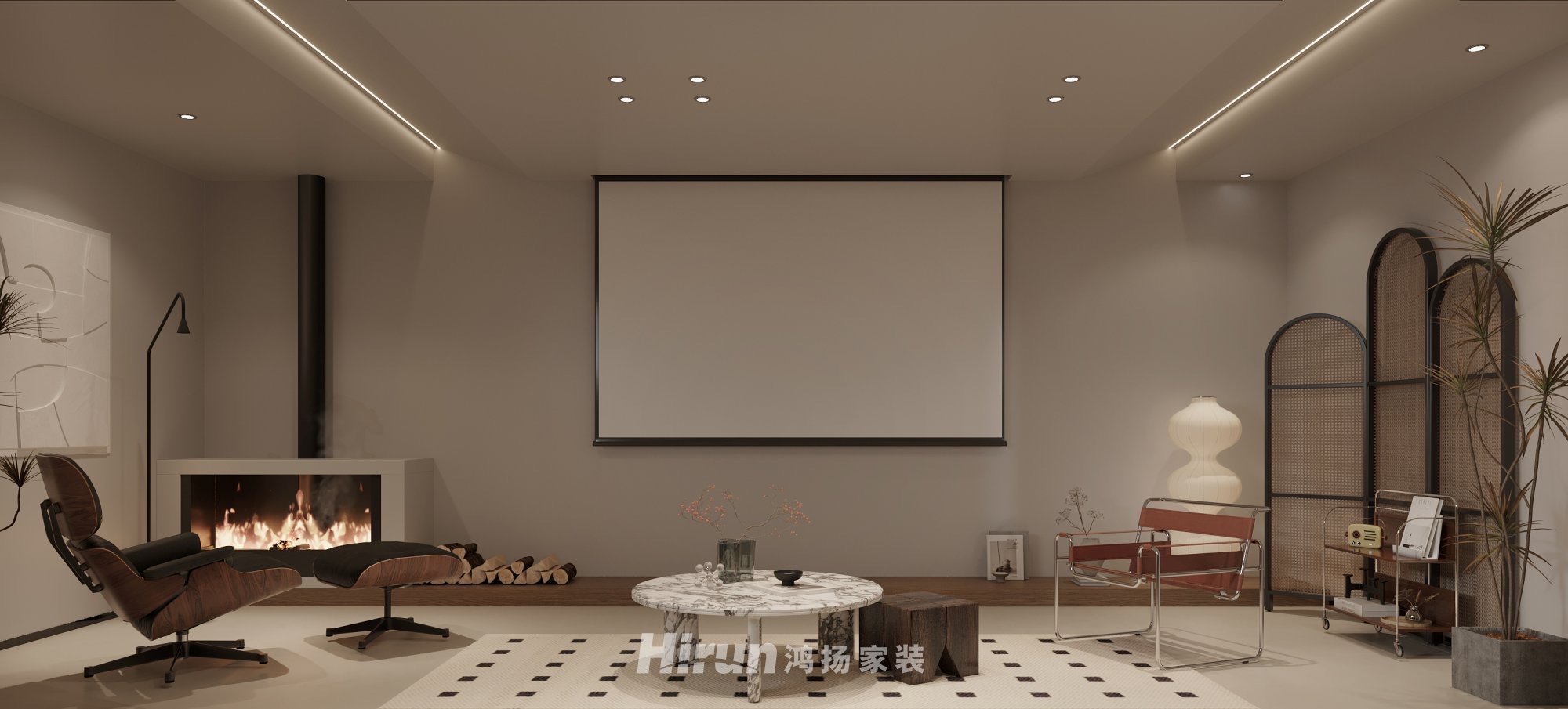 自建別墅380㎡復古風潮別墅 裝修案例效果圖-5