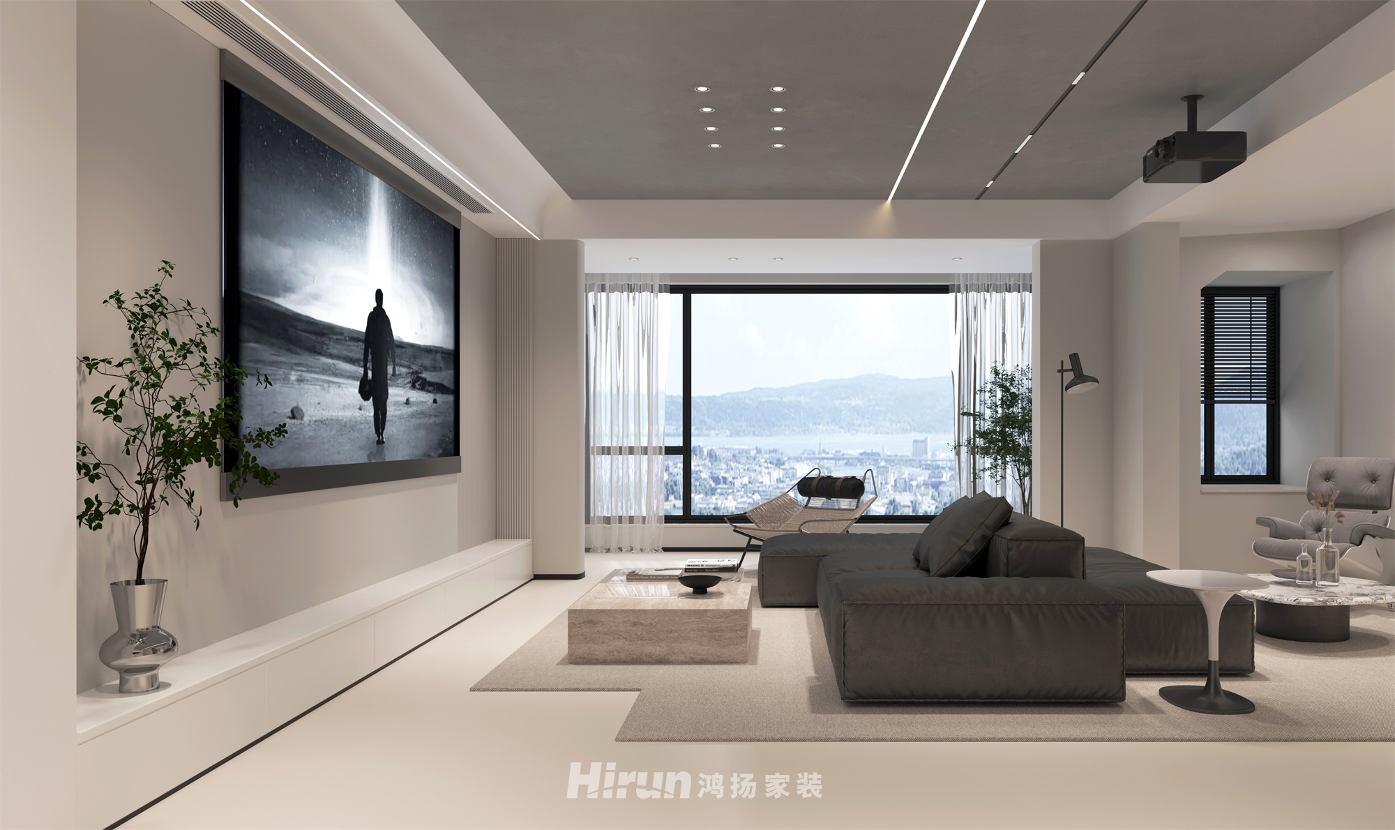 榮灣外灘160㎡極簡詫寂四居室 裝修案例效果圖-5