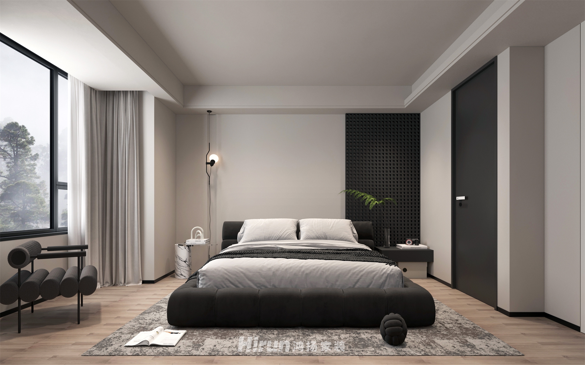 榮灣外灘160㎡極簡詫寂四居室 裝修案例效果圖-8