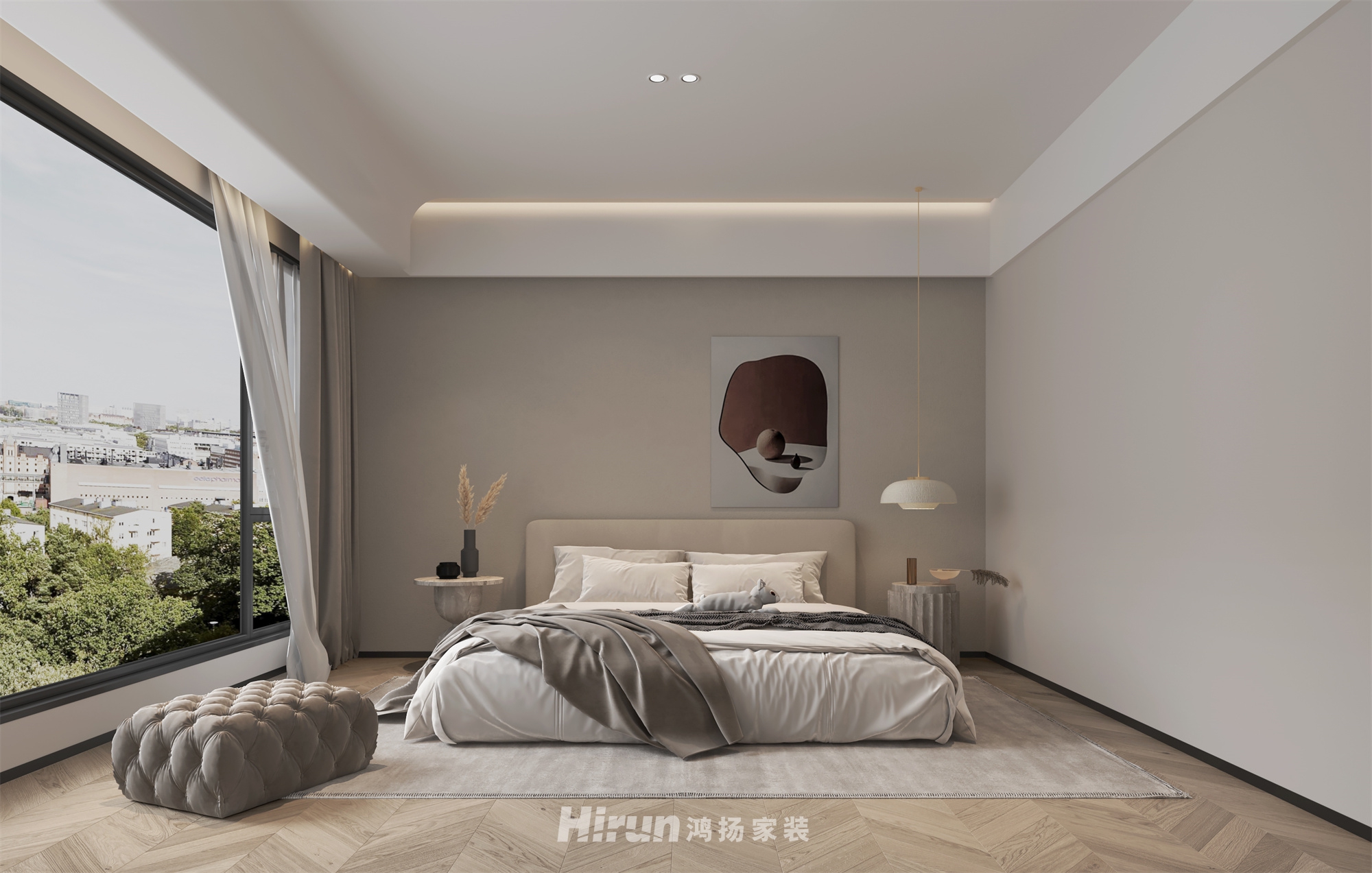 榮灣外灘240㎡雅致現代疊墅 裝修案例效果圖-2