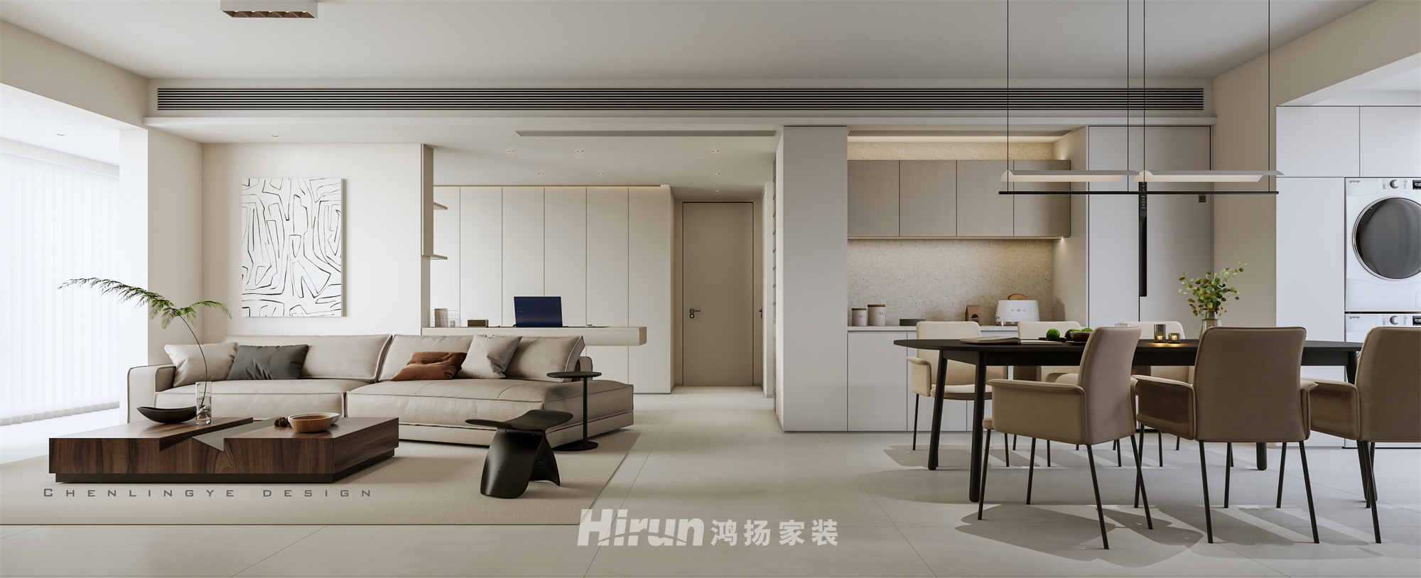 旭輝國悅府133㎡北歐之光三居室 裝修案例效果圖-4