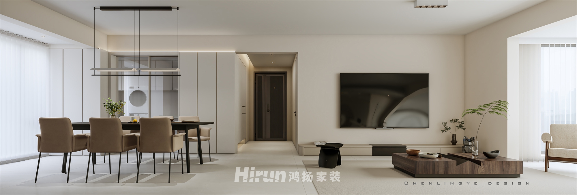 旭輝國悅府133㎡北歐之光三居室 裝修案例效果圖-2