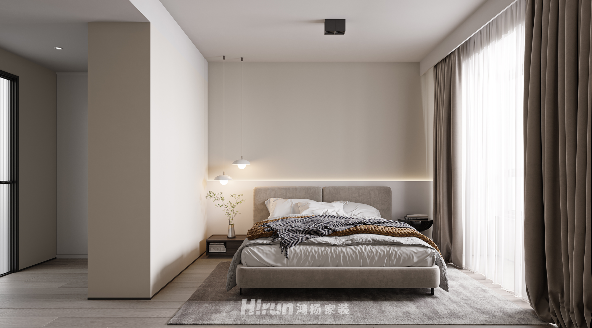 美的梧桐莊園160㎡極簡詫寂四居室 裝修案例效果圖-3