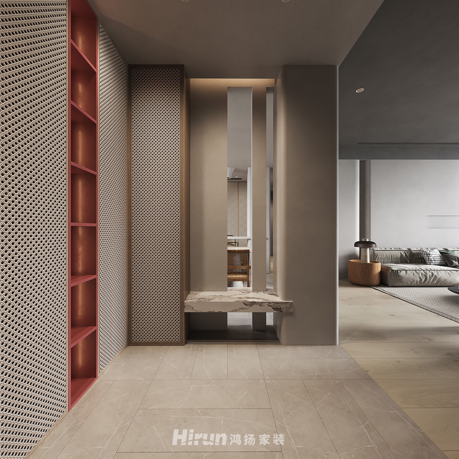 濱江御苑-簡.舍130㎡復(fù)古風(fēng)潮三居室 裝修案例效果圖-7