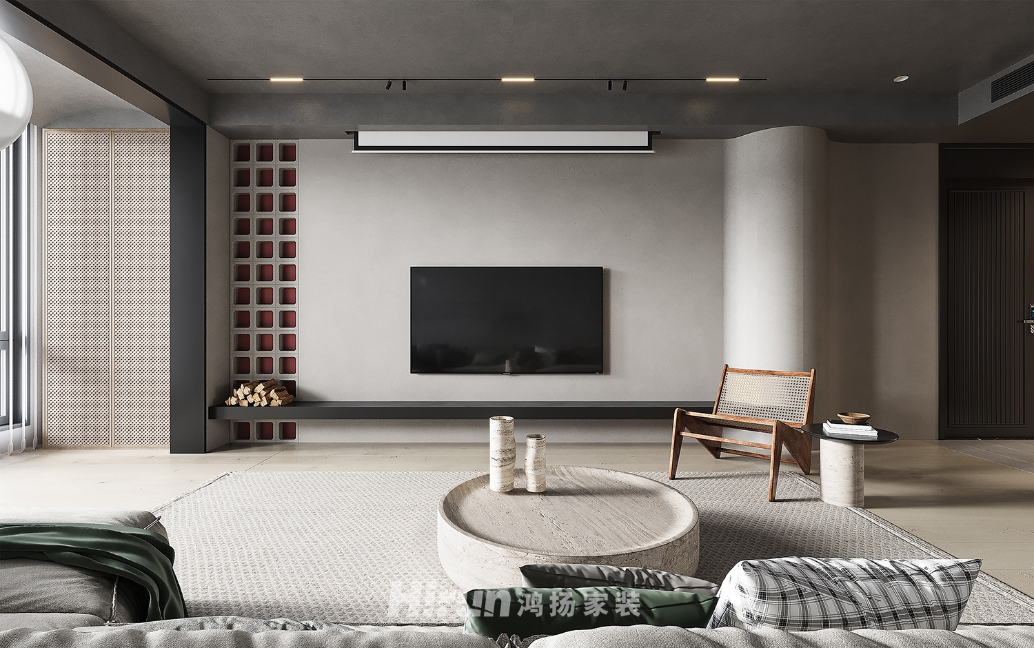 濱江御苑-簡.舍130㎡復(fù)古風(fēng)潮三居室 裝修案例效果圖-5