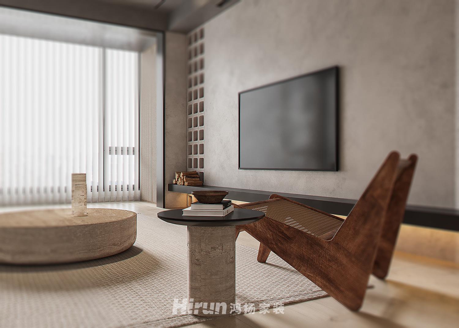 濱江御苑-簡.舍130㎡復(fù)古風(fēng)潮三居室 裝修案例效果圖-4