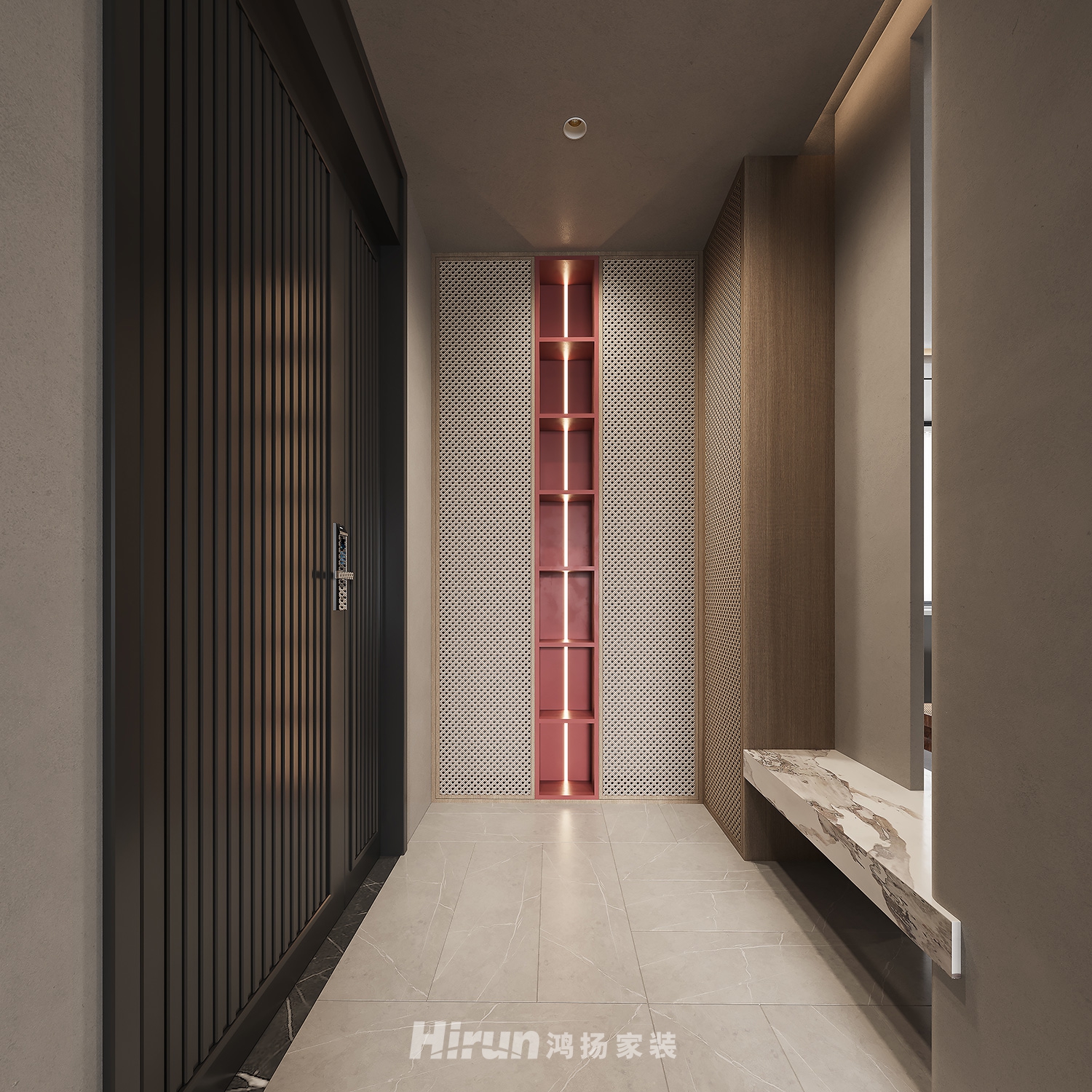 濱江御苑-簡.舍130㎡復(fù)古風(fēng)潮三居室 裝修案例效果圖-8