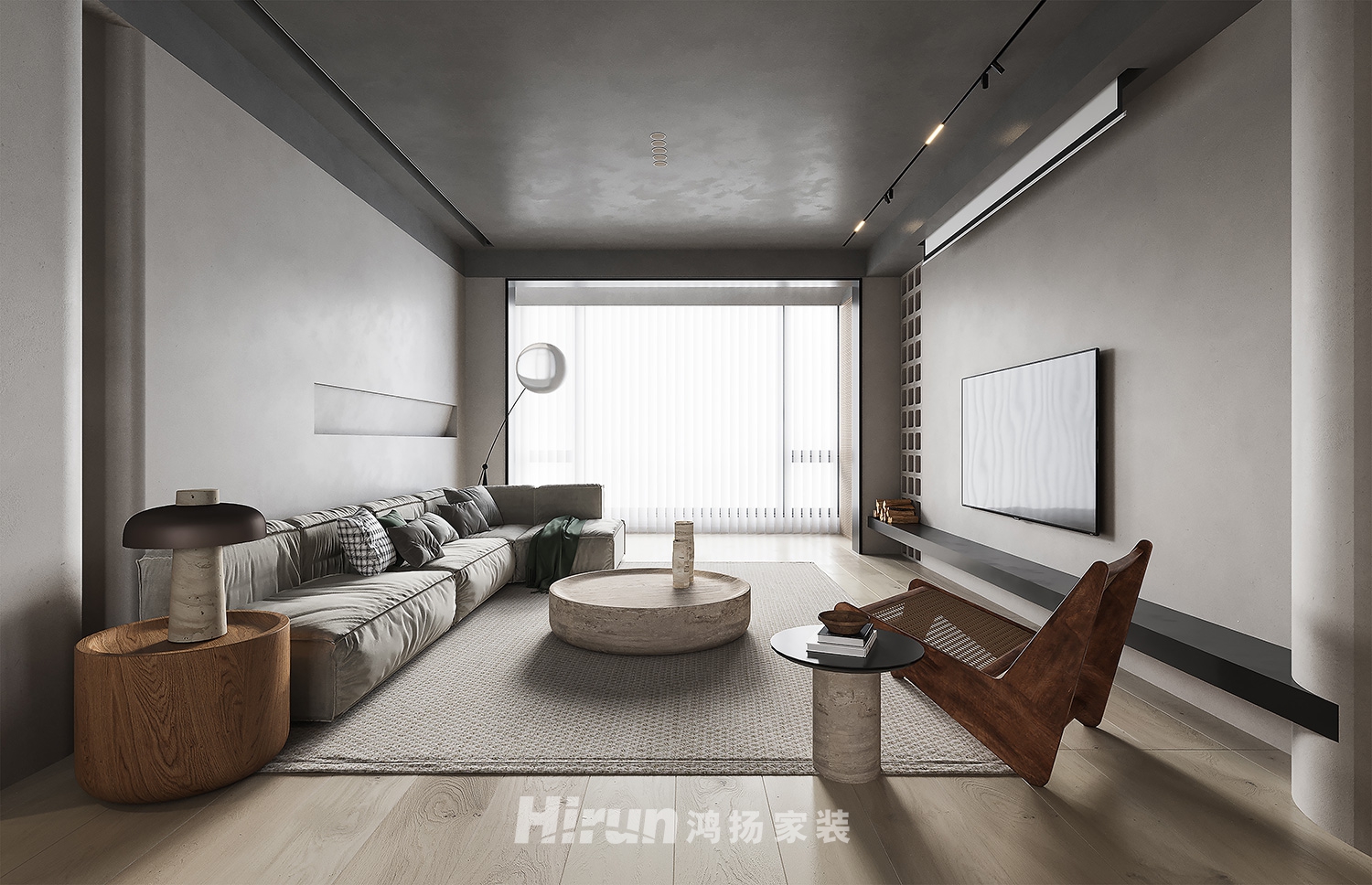 濱江御苑-簡.舍130㎡復(fù)古風(fēng)潮三居室 裝修案例效果圖-3