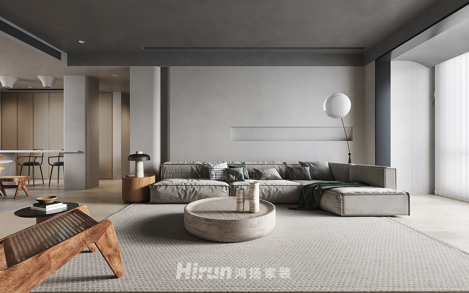 濱江御苑-簡.舍130㎡復(fù)古風(fēng)潮三居室 裝修案例效果圖-9