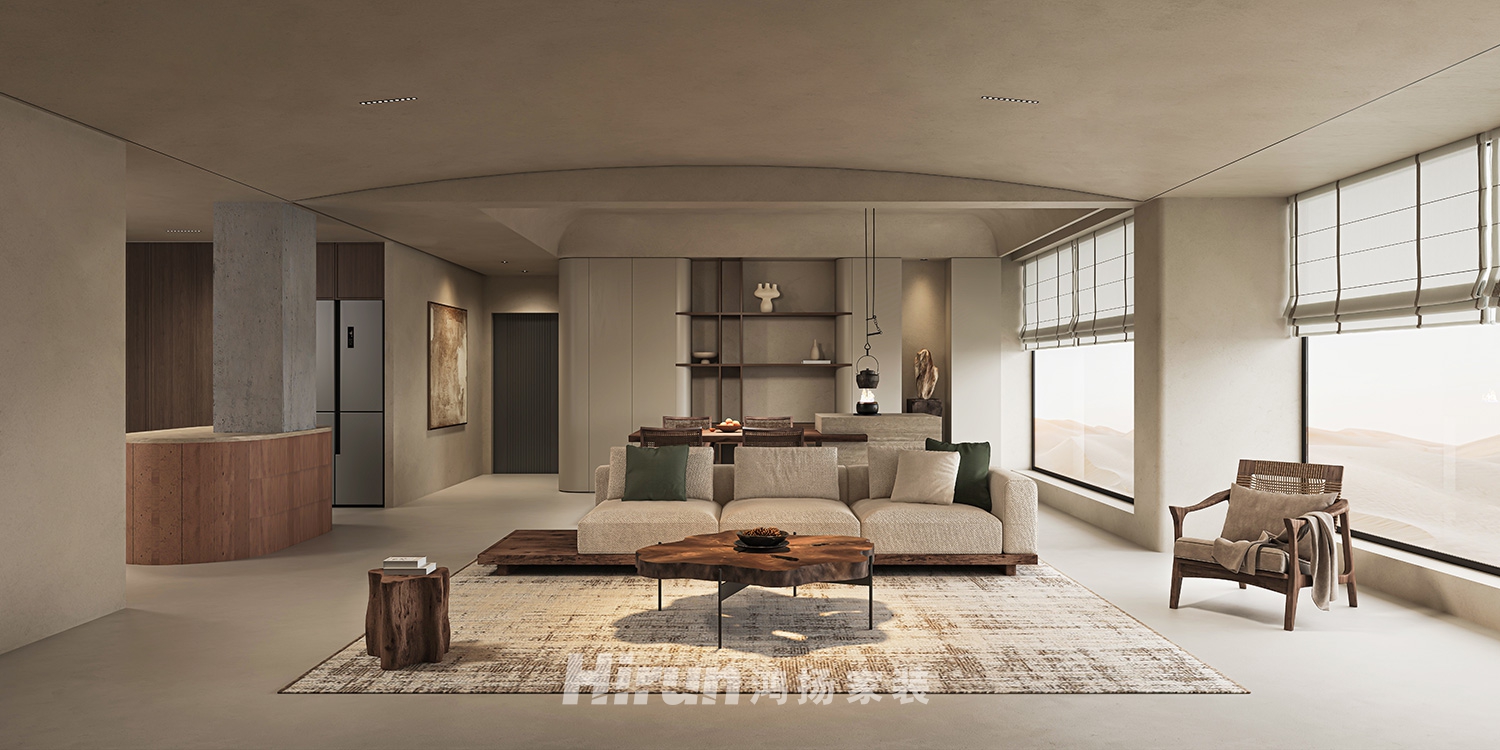 湘房三期-樸.寂135㎡北歐之光三居室 裝修案例效果圖-4