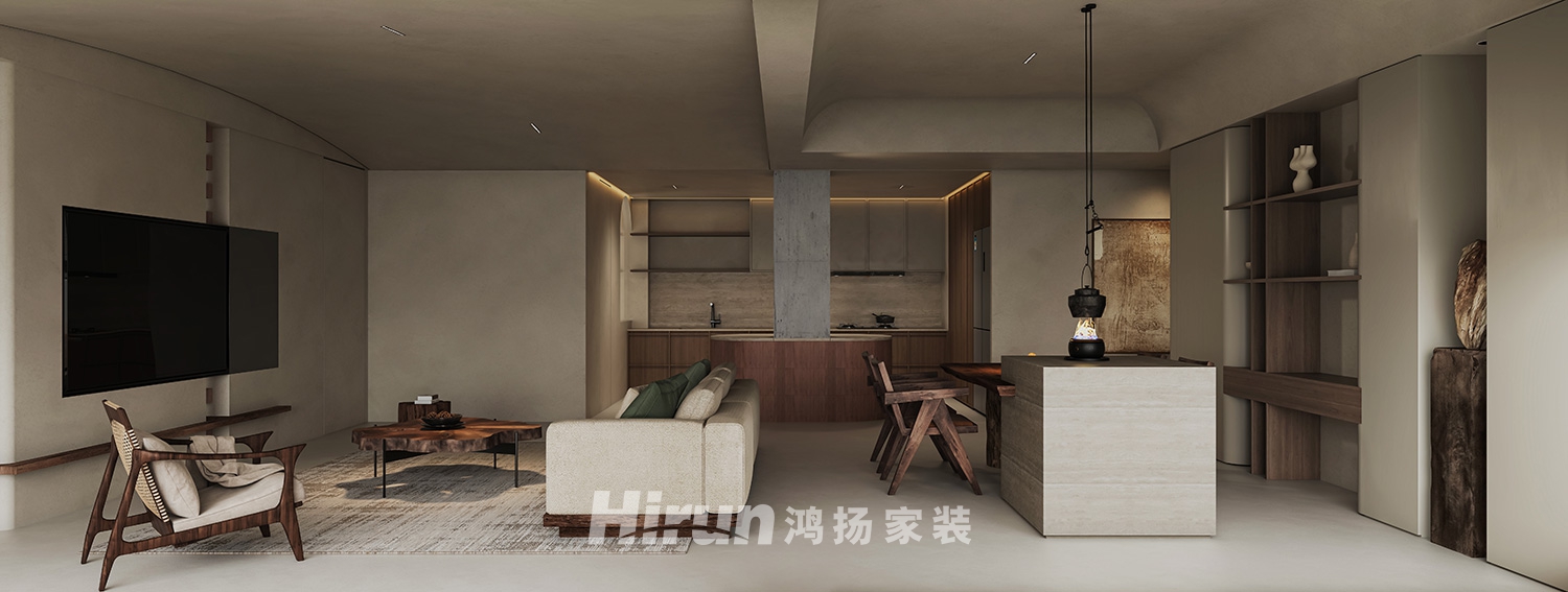 湘房三期-樸.寂135㎡北歐之光三居室 裝修案例效果圖-3