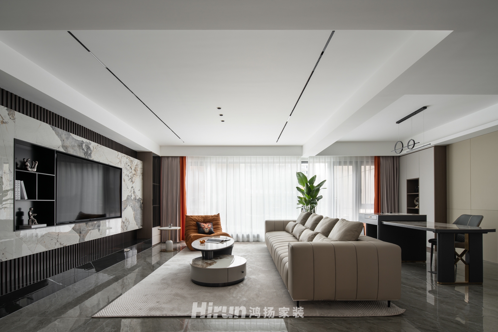 潤和湘江天地230㎡新裝飾主義復(fù)式 裝修案例實(shí)景圖-5