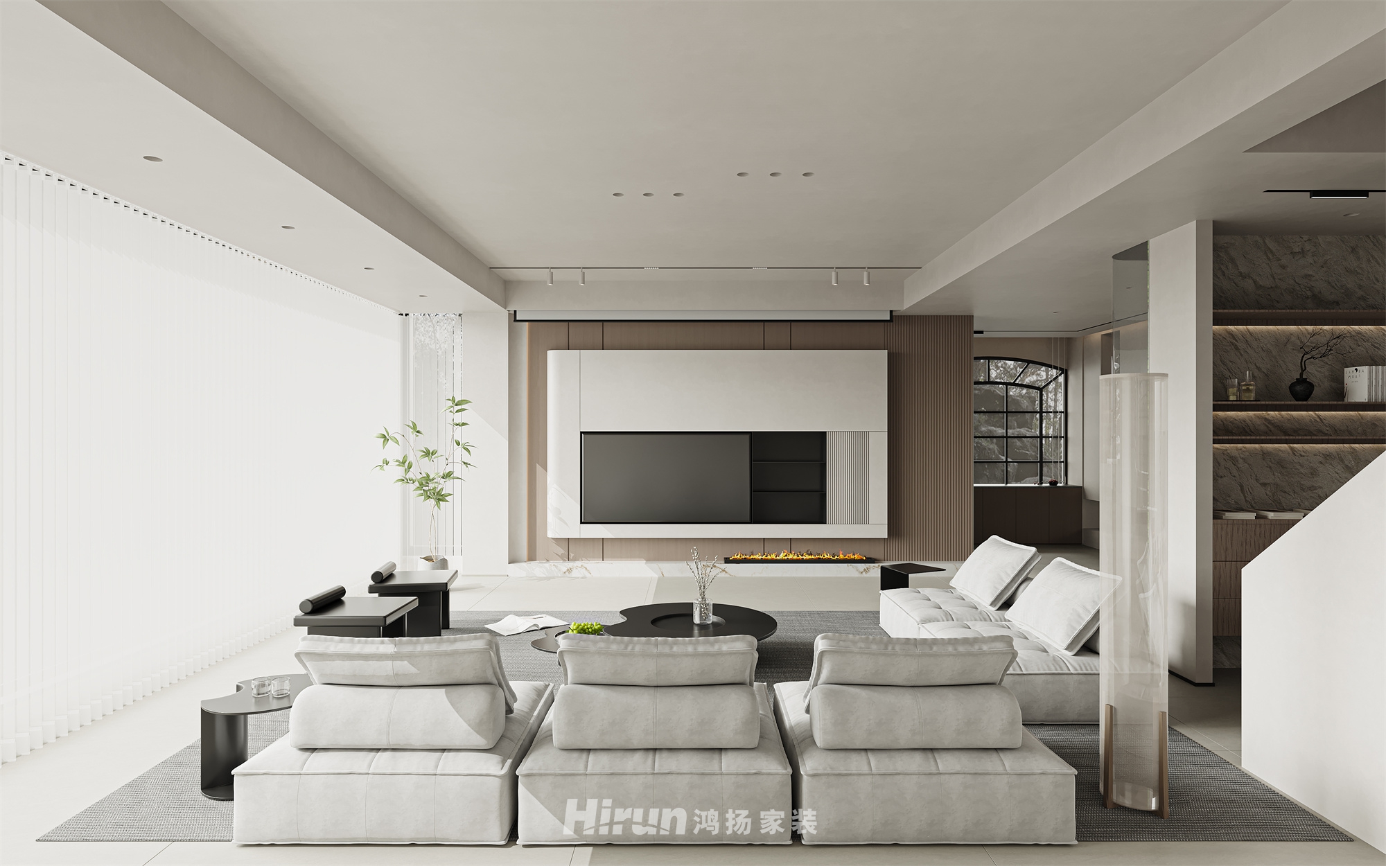 湖山賦 500㎡雅致現代別墅 裝修案例效果圖-1