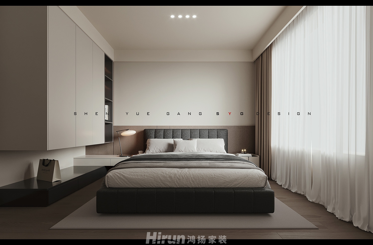 長(zhǎng)沙悅府216㎡雅致現(xiàn)代四居室 裝修案例效果圖-9