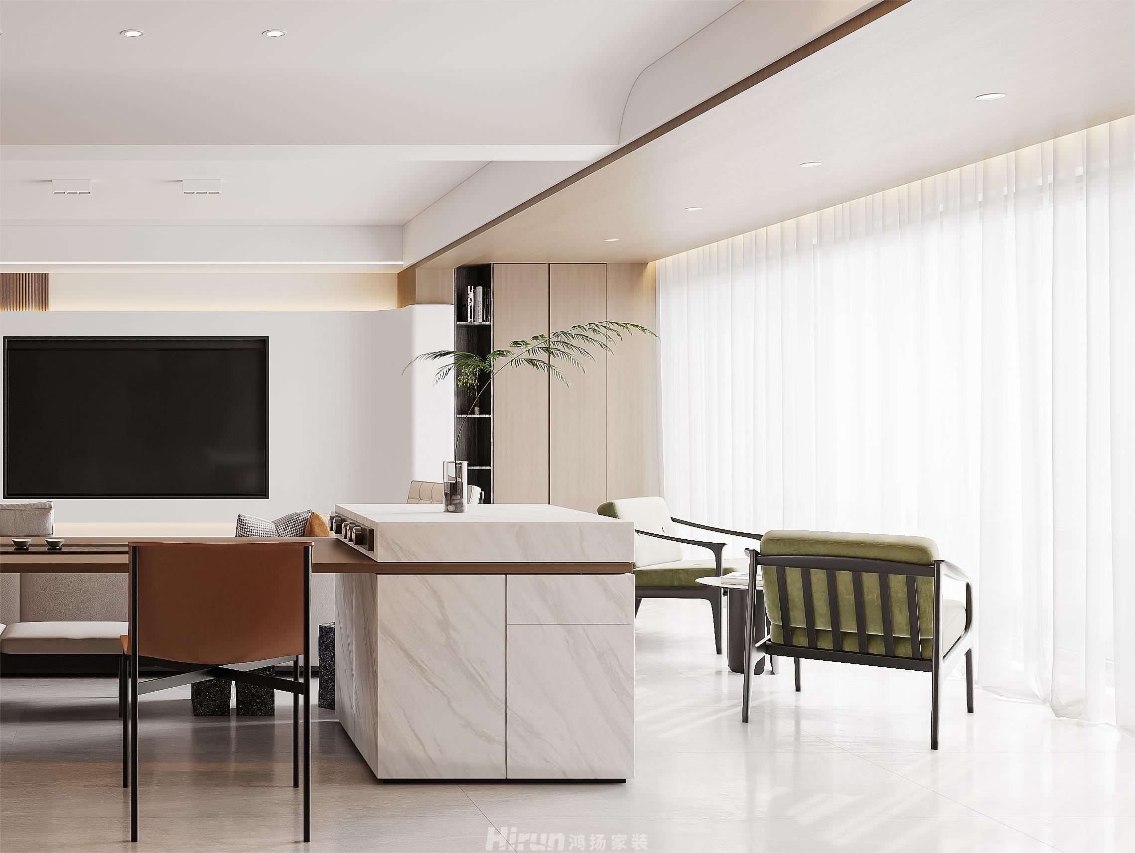 中海閱溪府175㎡新裝飾主義四居室 裝修案例效果圖-3