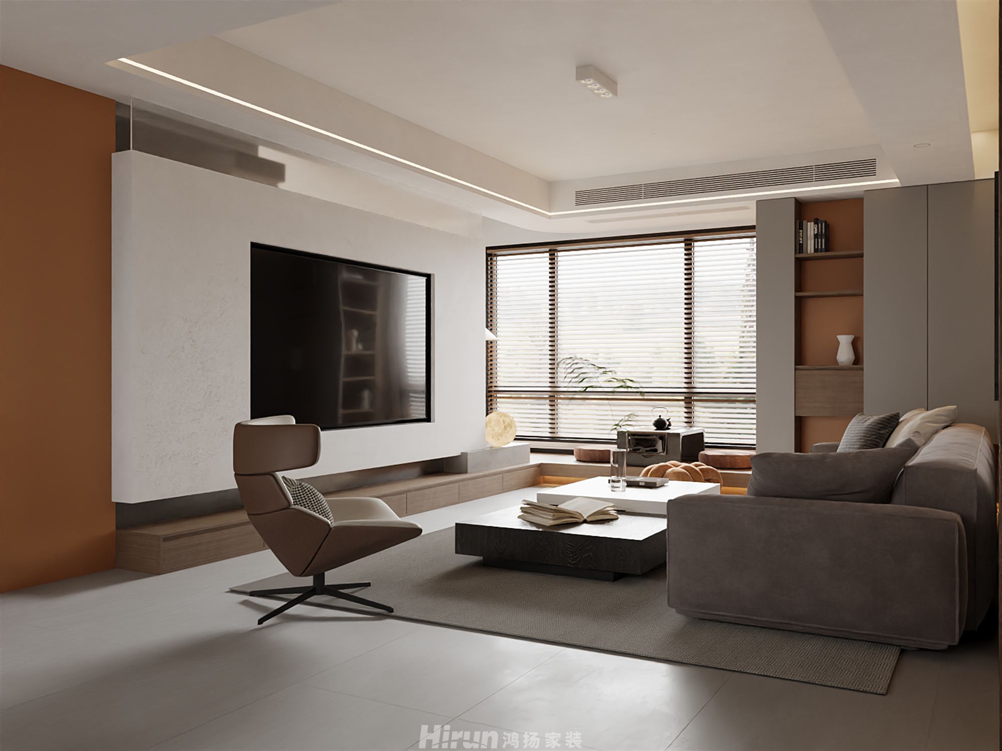 漢唐世家180㎡雅致現代復式 裝修案例效果圖-3