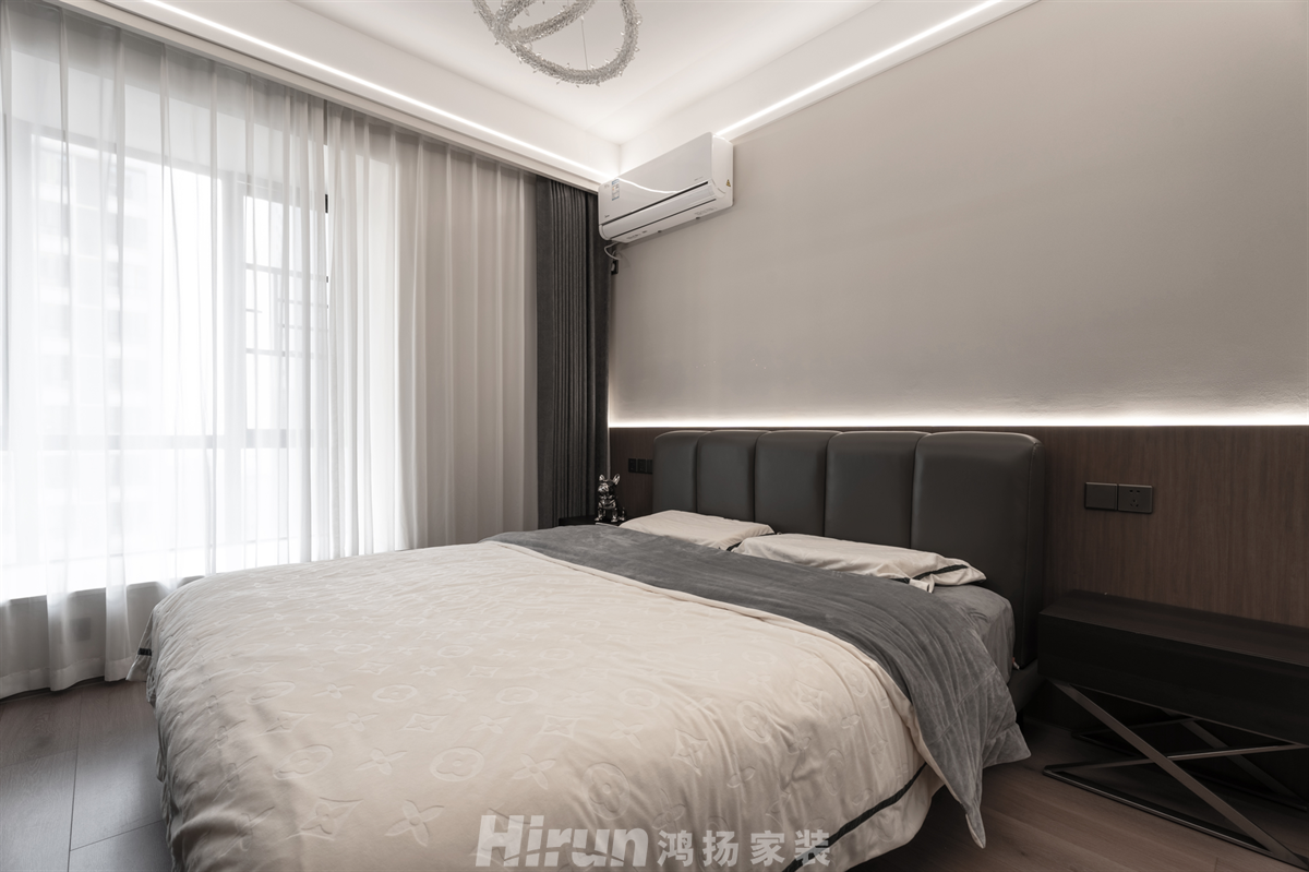 潤和國際廣場140㎡雅致現(xiàn)代四居室 裝修案例實景圖-7