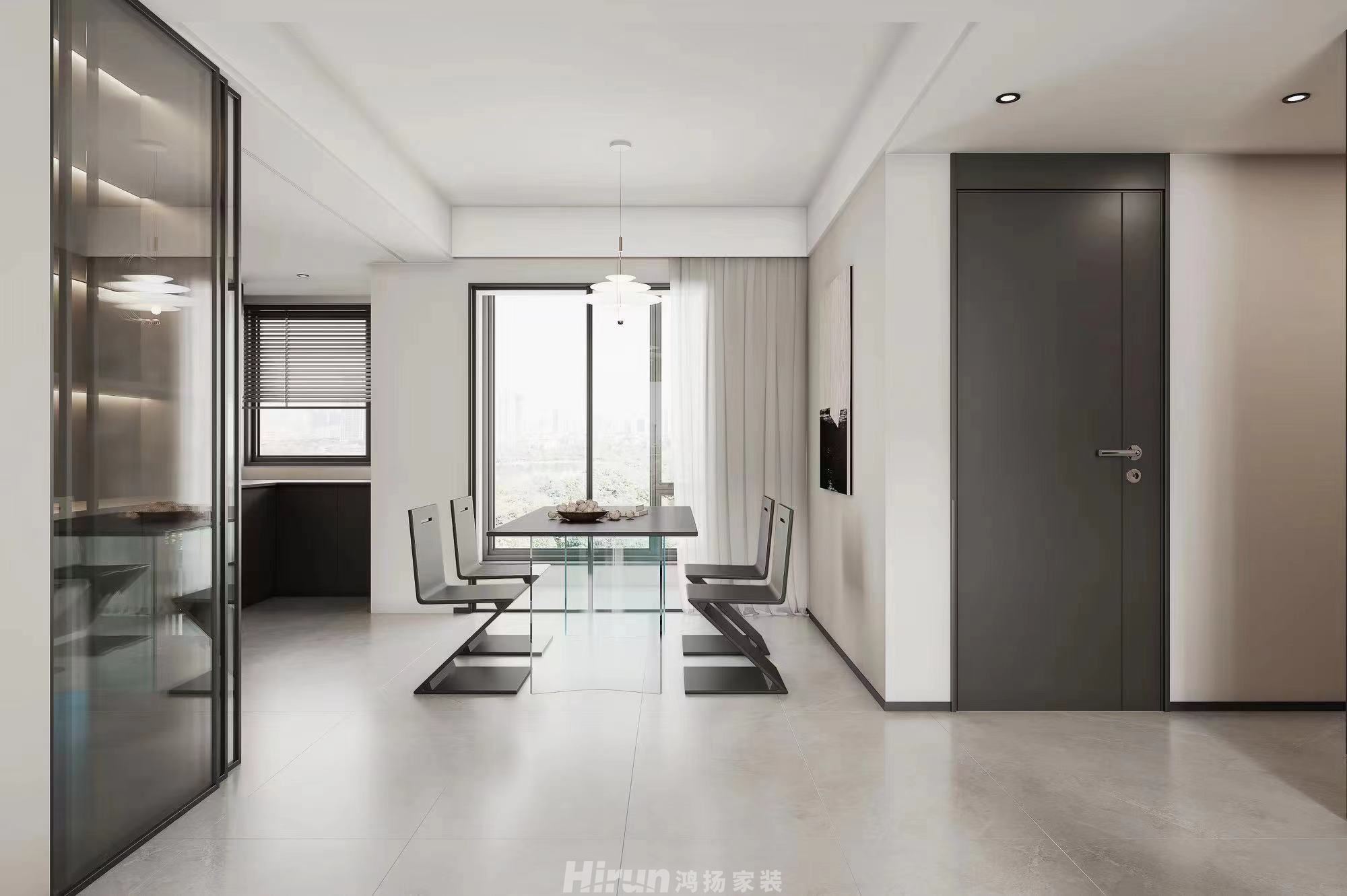 潤和翰文府110㎡雅致現代四居室 裝修案例效果圖-3