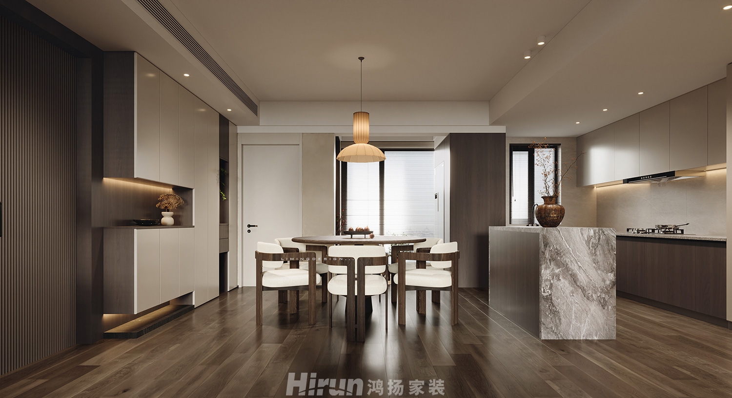 建發玖洲和璽148㎡復合寫意四居室 裝修案例效果圖-4