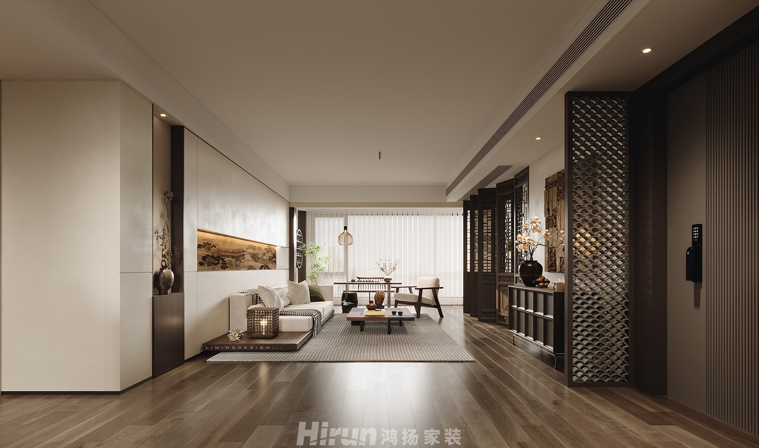 建發玖洲和璽148㎡復合寫意四居室 裝修案例效果圖-5