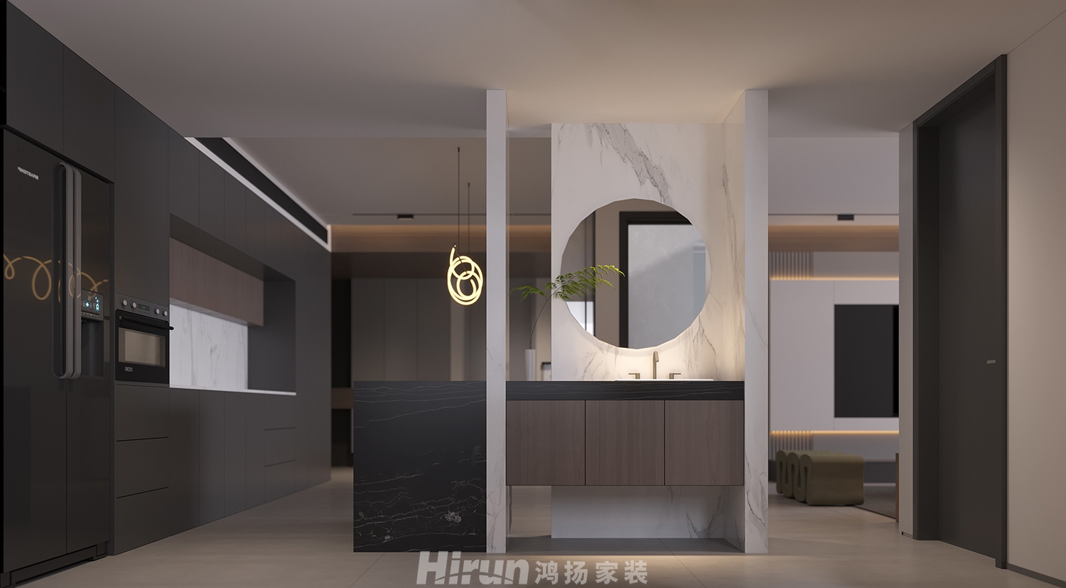 高峰璟麟府146㎡雅致現(xiàn)代四居室 裝修案例效果圖-5