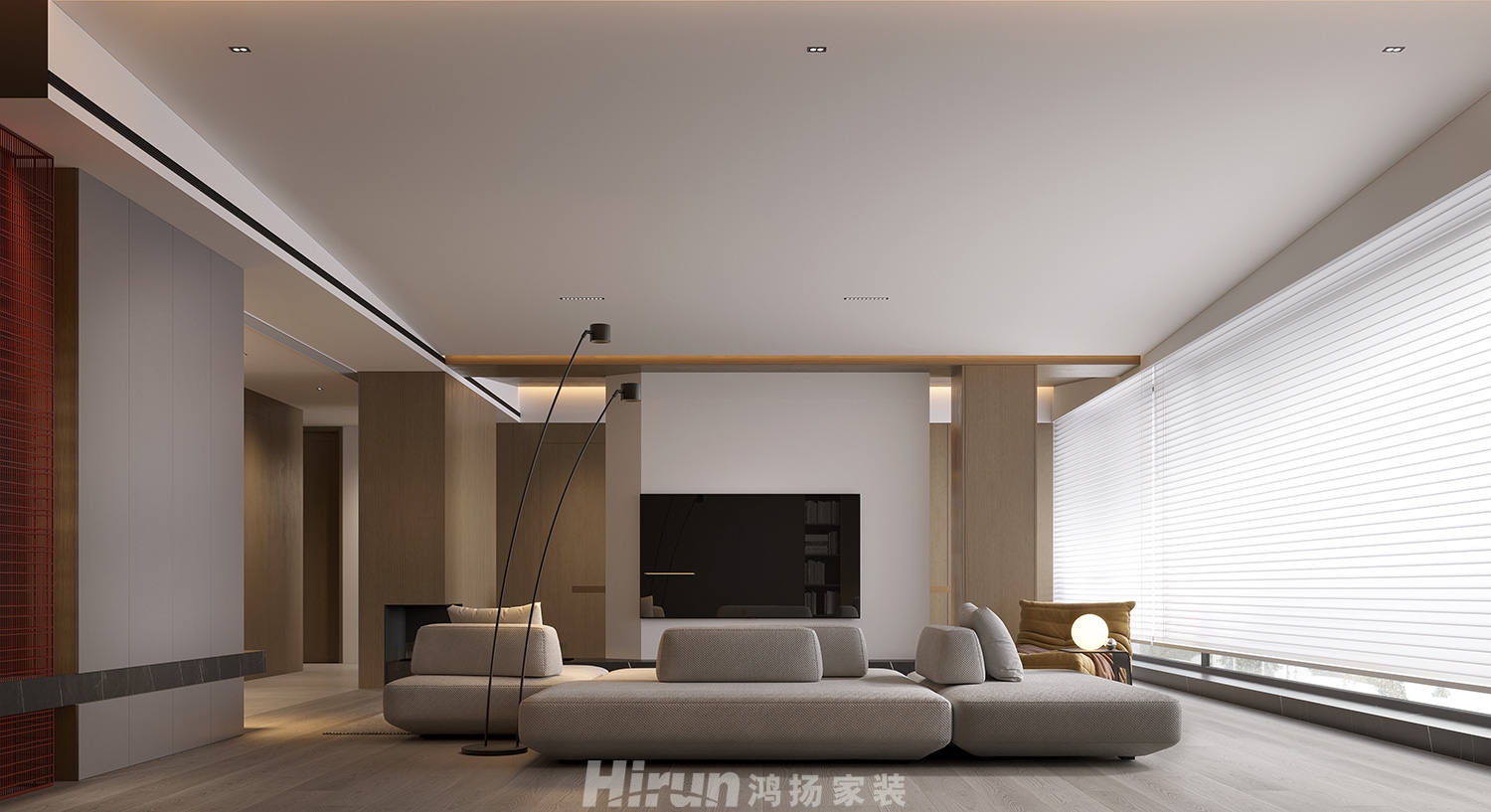 洋湖映190㎡雅致現代四居室 裝修案例效果圖-6