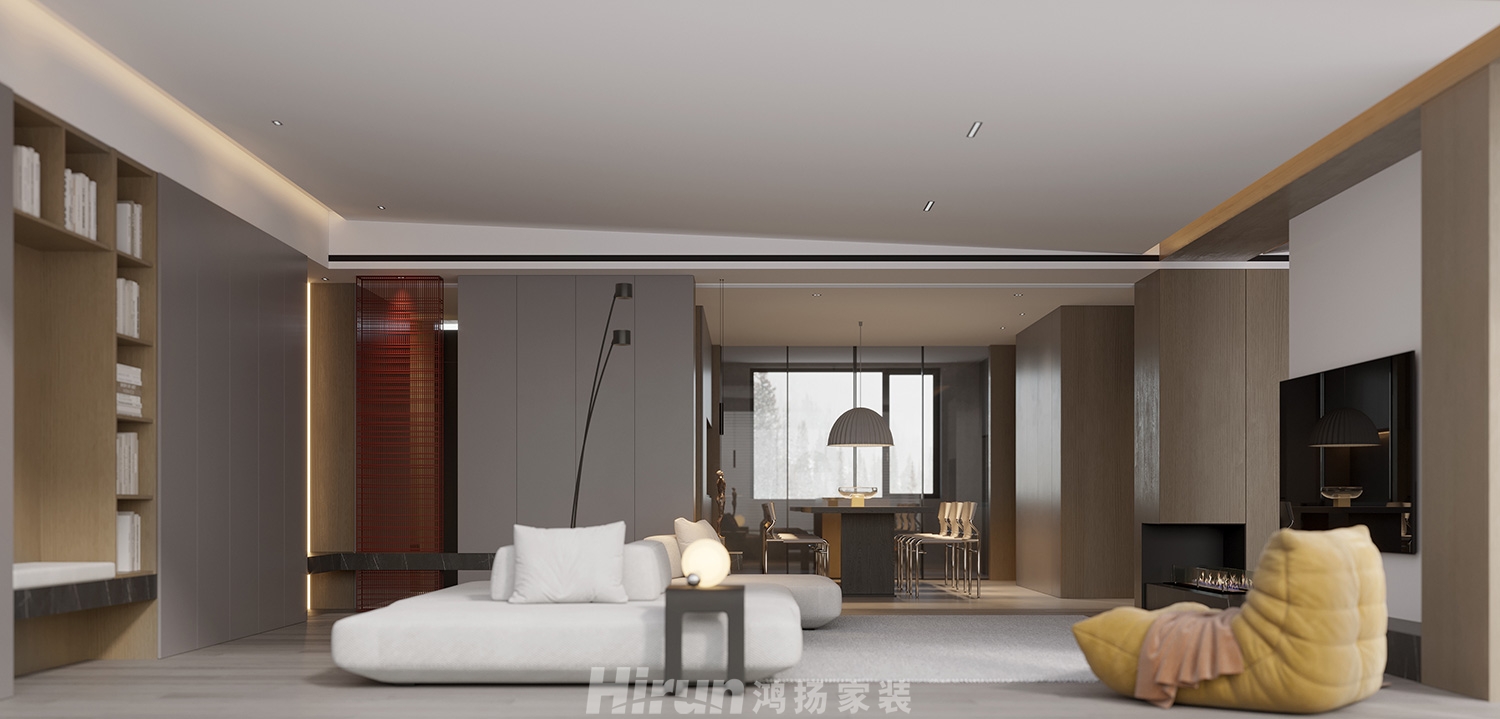 洋湖映190㎡雅致現代四居室 裝修案例效果圖-4