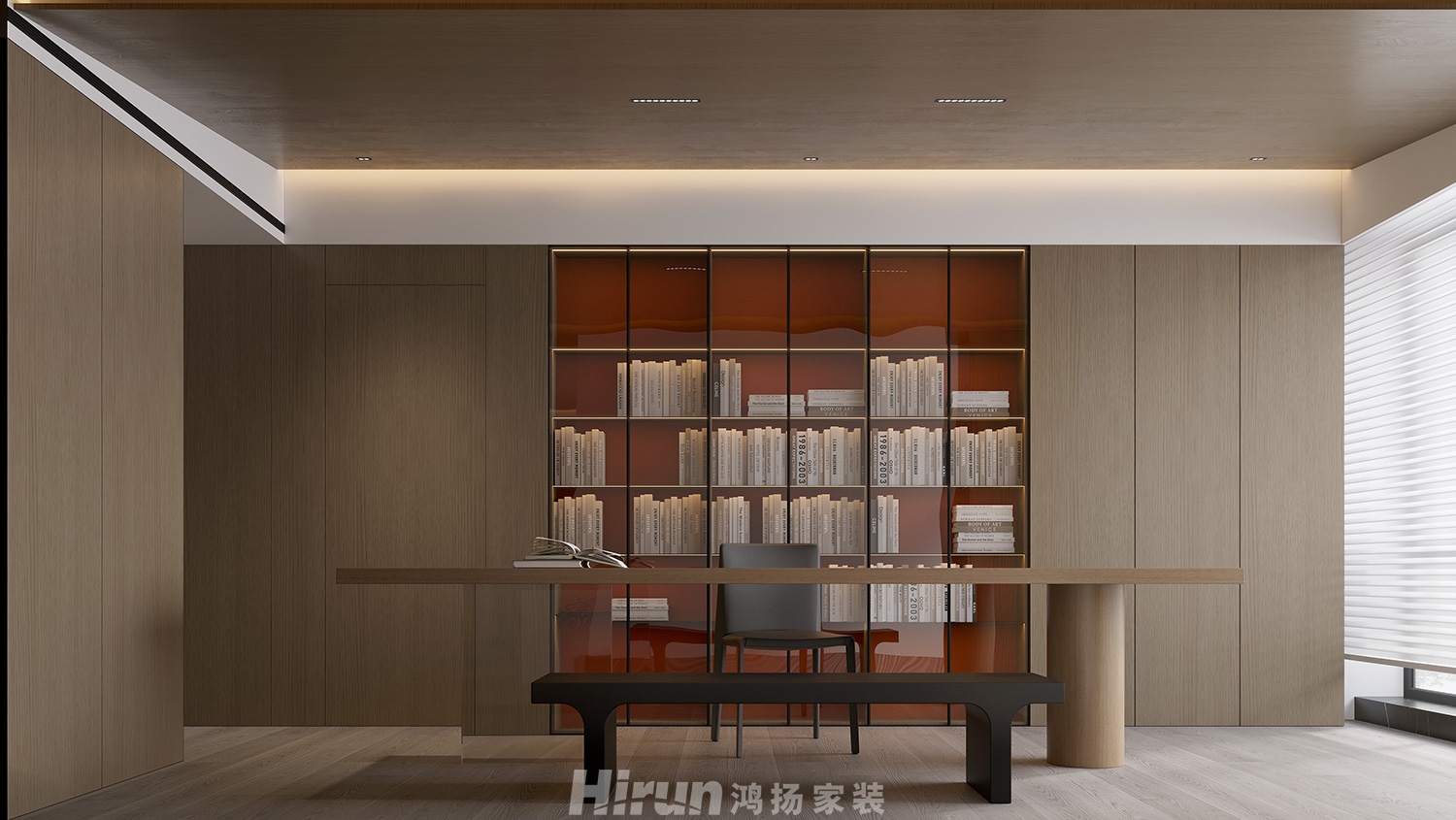 洋湖映190㎡雅致現代四居室 裝修案例效果圖-5