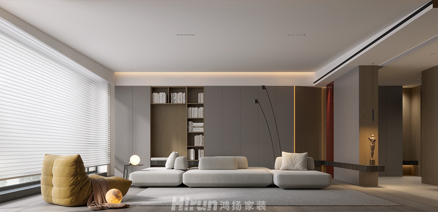 洋湖映190㎡雅致現代四居室 裝修案例效果圖-7