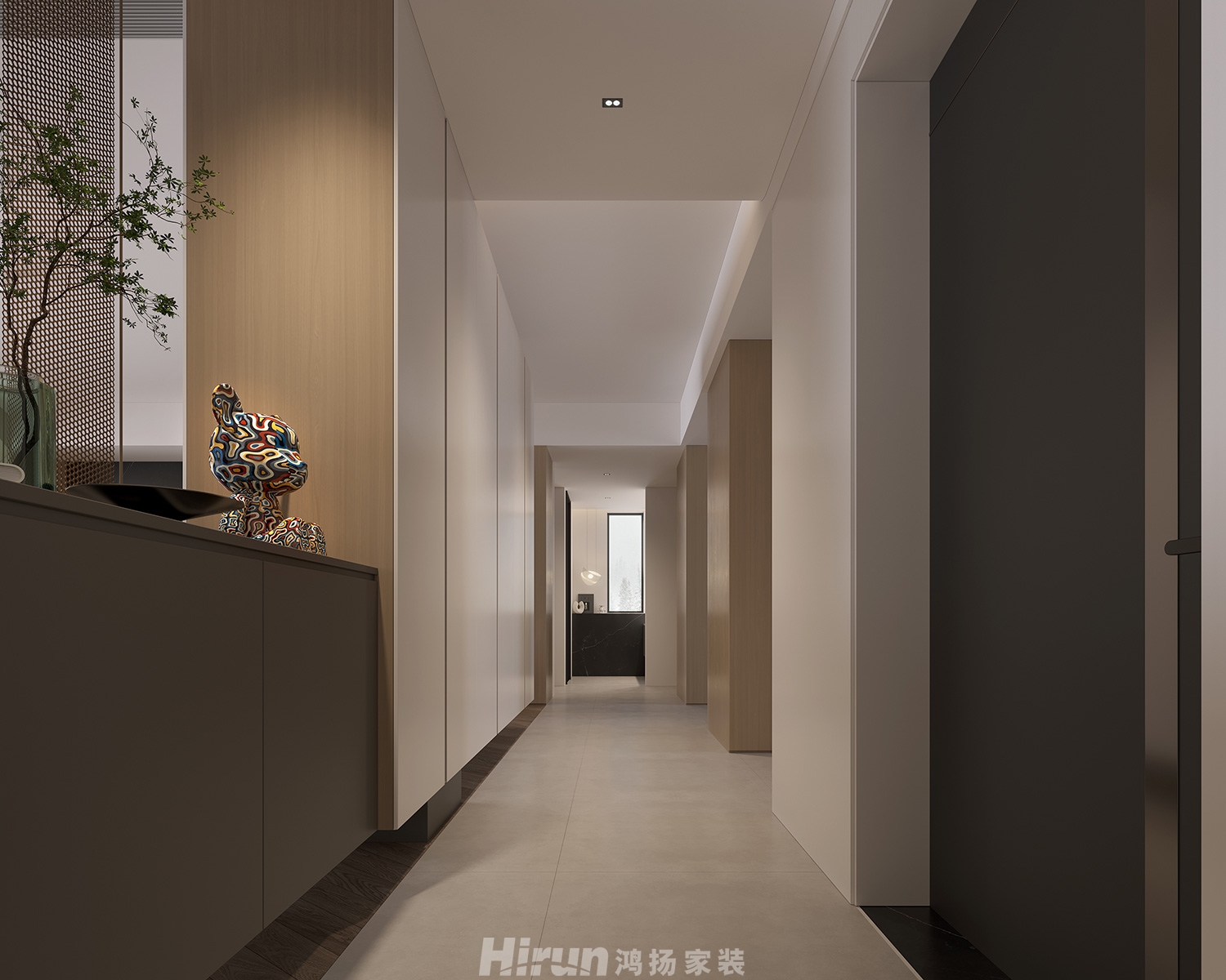 長房領秀時代130㎡雅致現代四居室 裝修案例效果圖-1