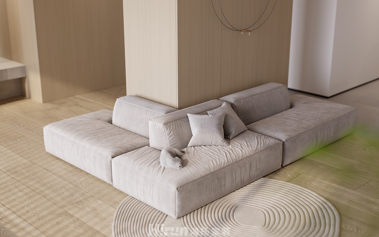 中建鈺和城110㎡北歐之光三居室 裝修案例效果圖-5